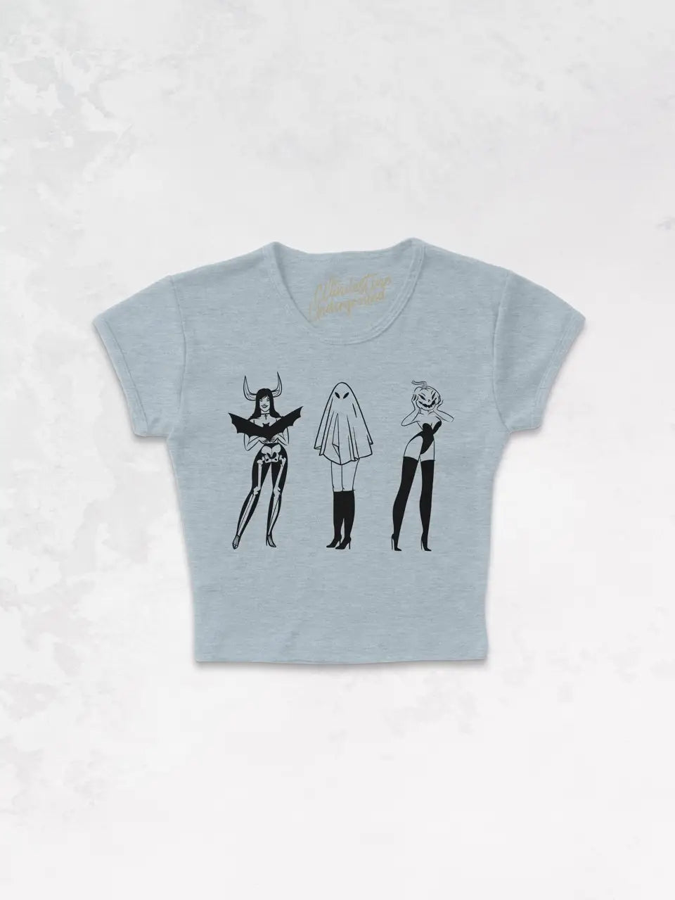 Underground Original Design: Three Ghoulish Girls, Halloween Micro-Ribbed Baby Tee