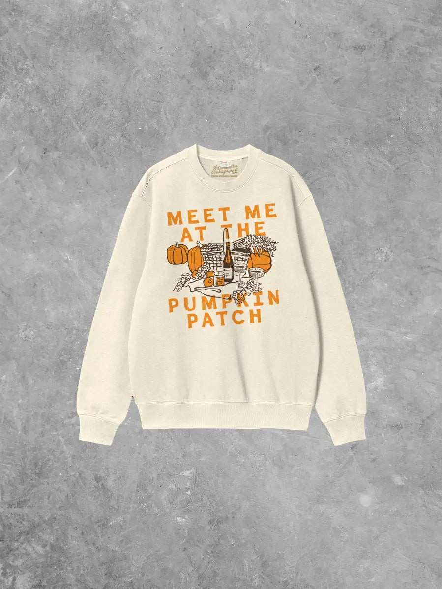 Underground Original Design: Meet Me at the Pumpkin Patch Boxy Cotton Sweatshirt