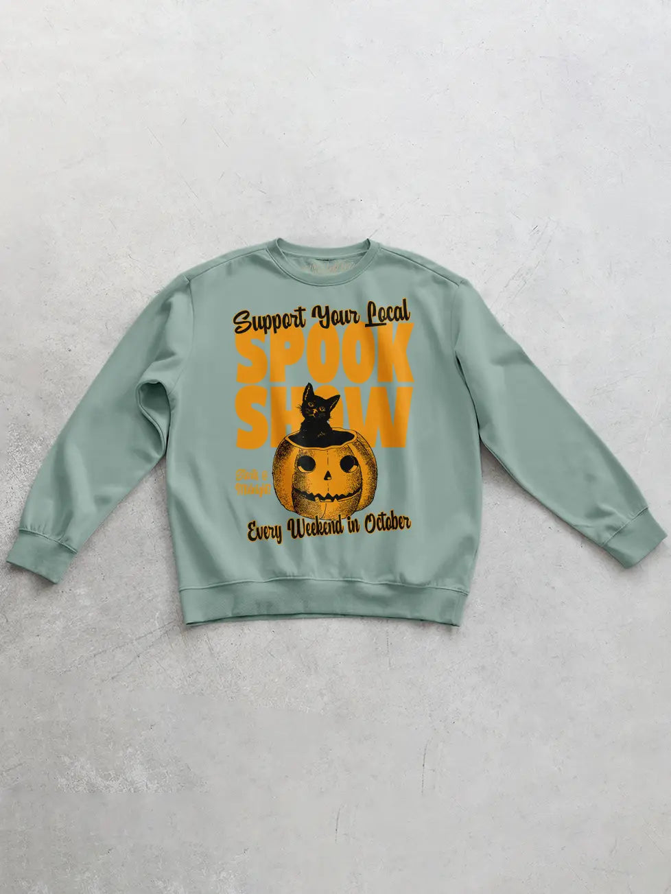 Underground Original Design: Support Your Local Spook Show Oversized 90's Sweatshirt