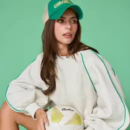 Amelia Contrast Piping Pullover