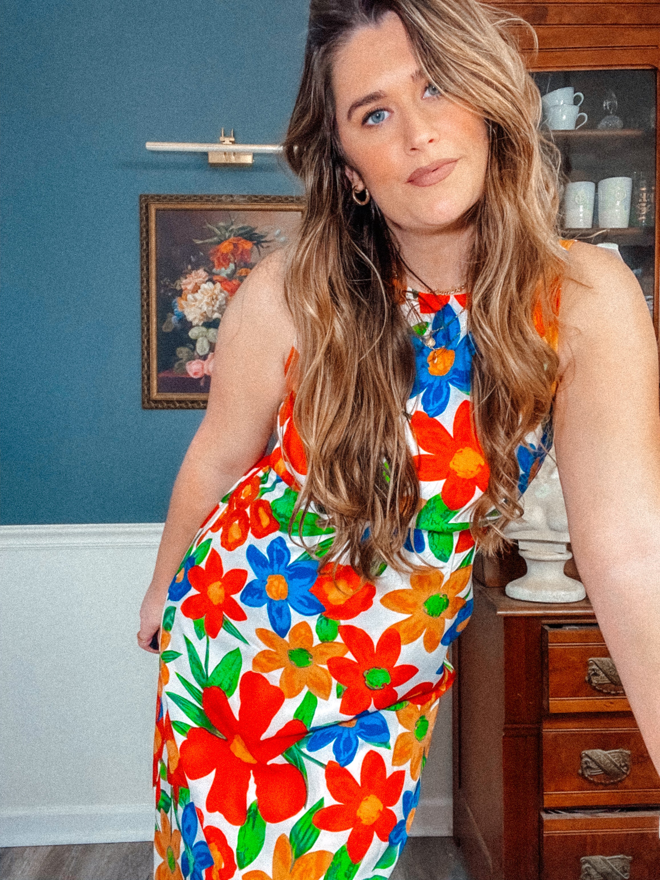 Mod Open Back Floral Dress
