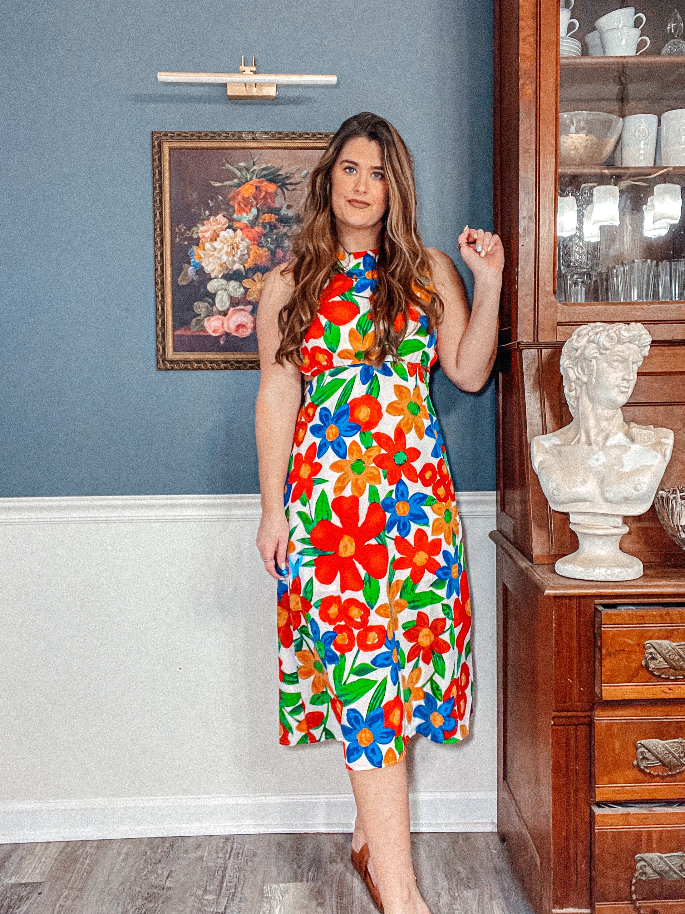 Mod Open Back Floral Dress