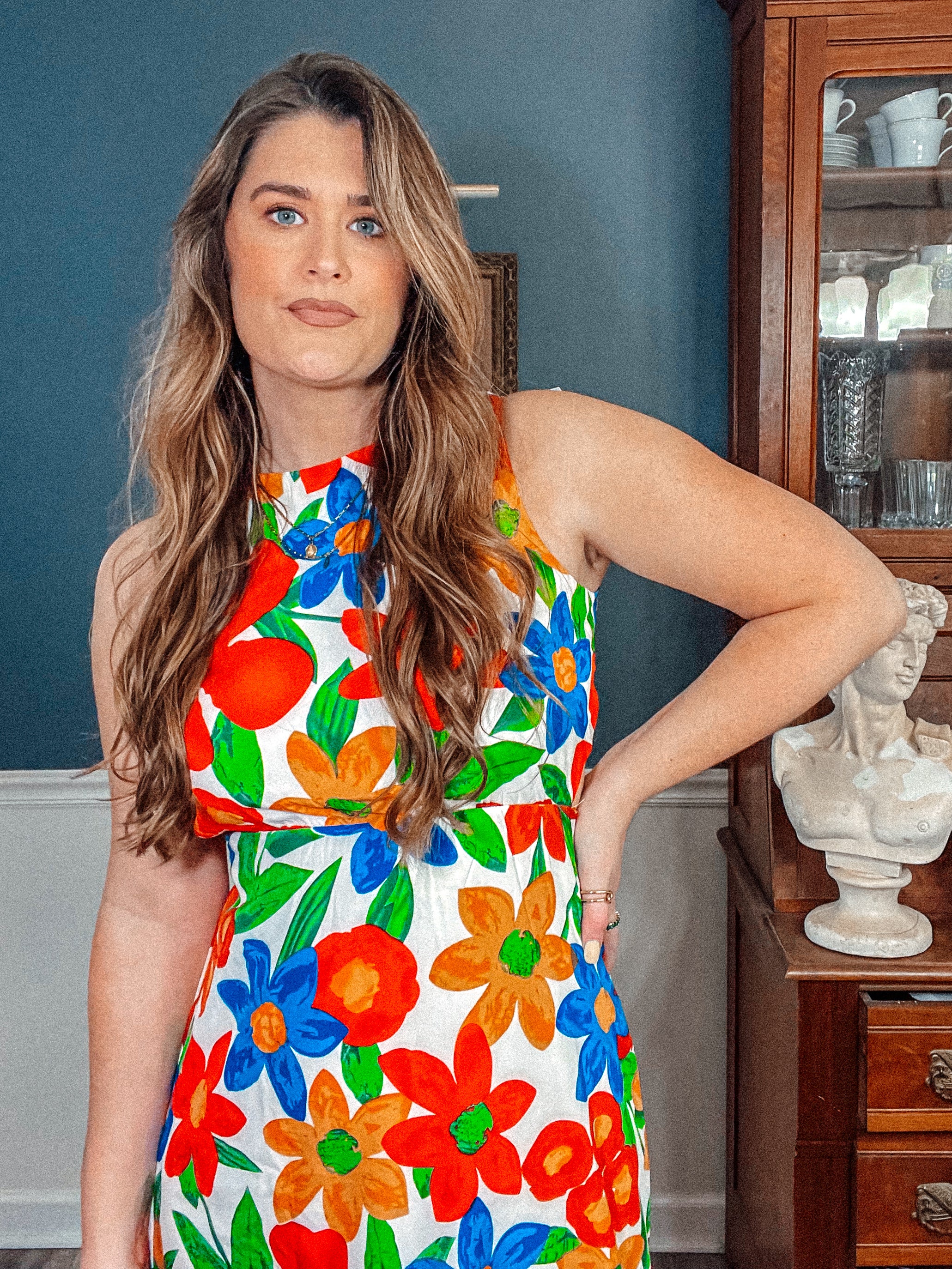 Mod Open Back Floral Dress