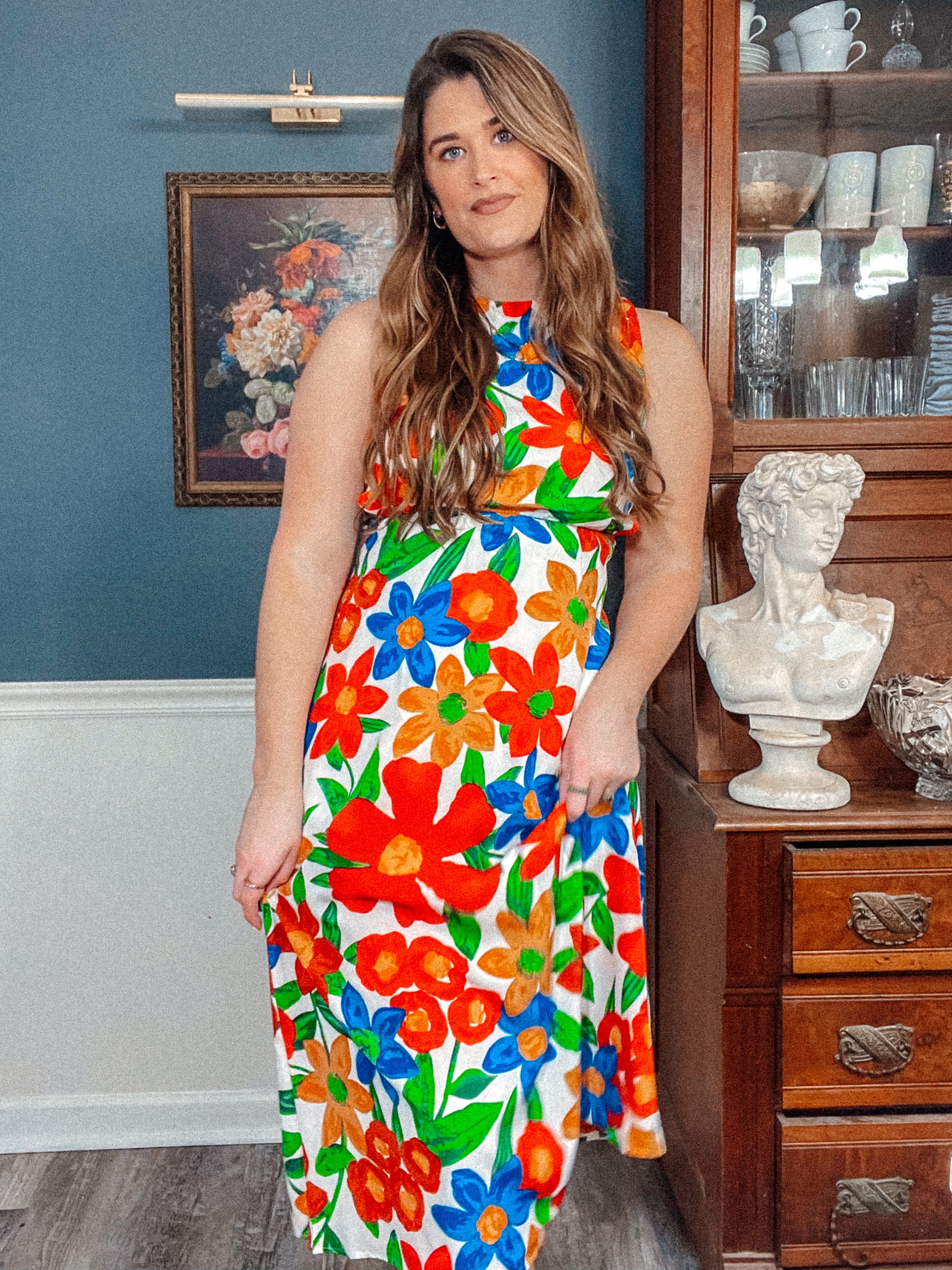 Mod Open Back Floral Dress