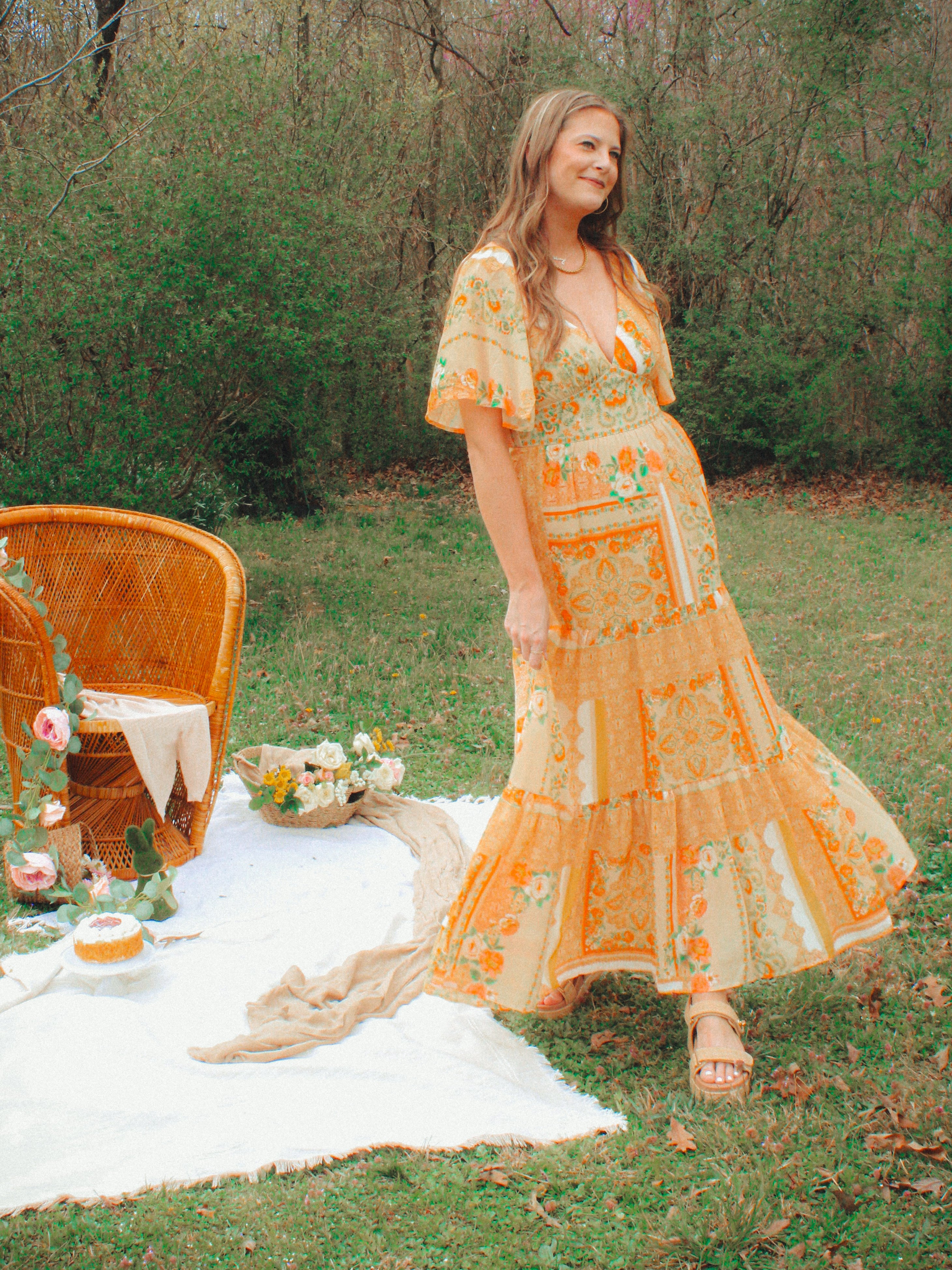 Floral Bandana Print Maxi Dress
