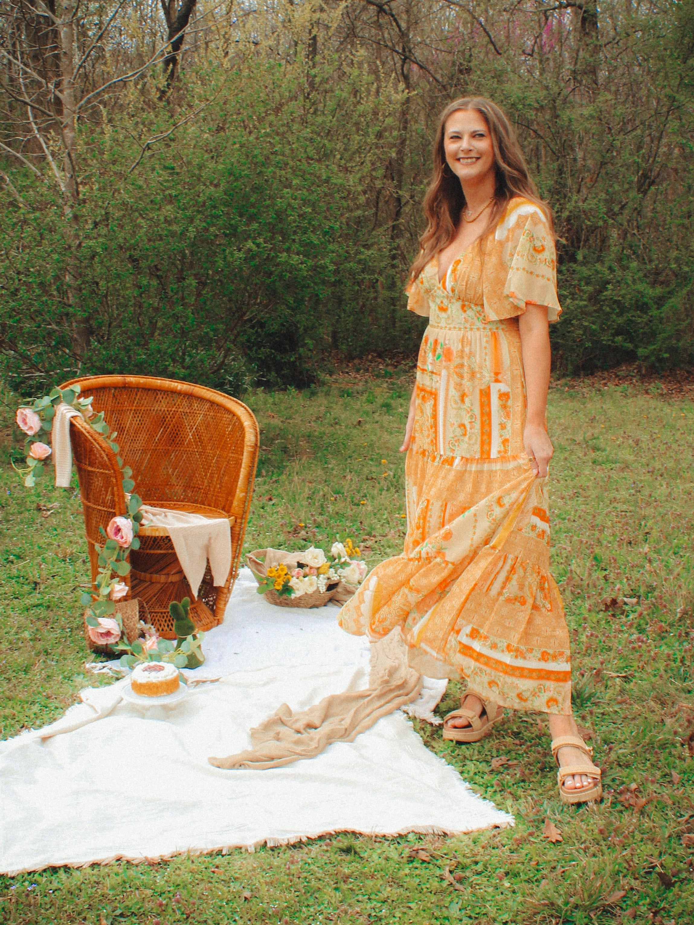 Floral Bandana Print Maxi Dress