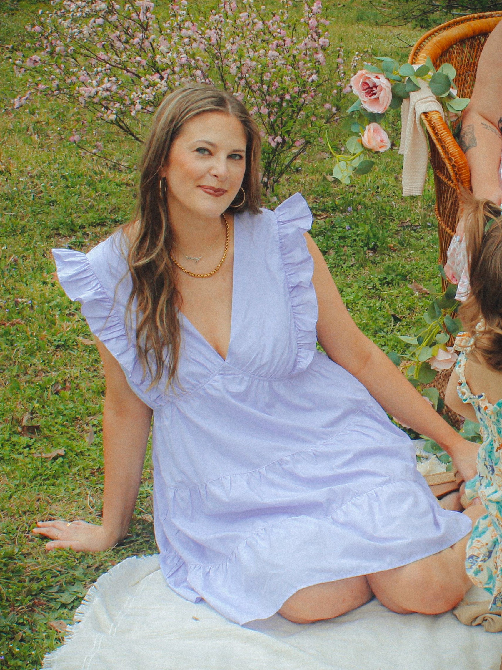 Ruffle Lavender Tiered Dress | Curvy
