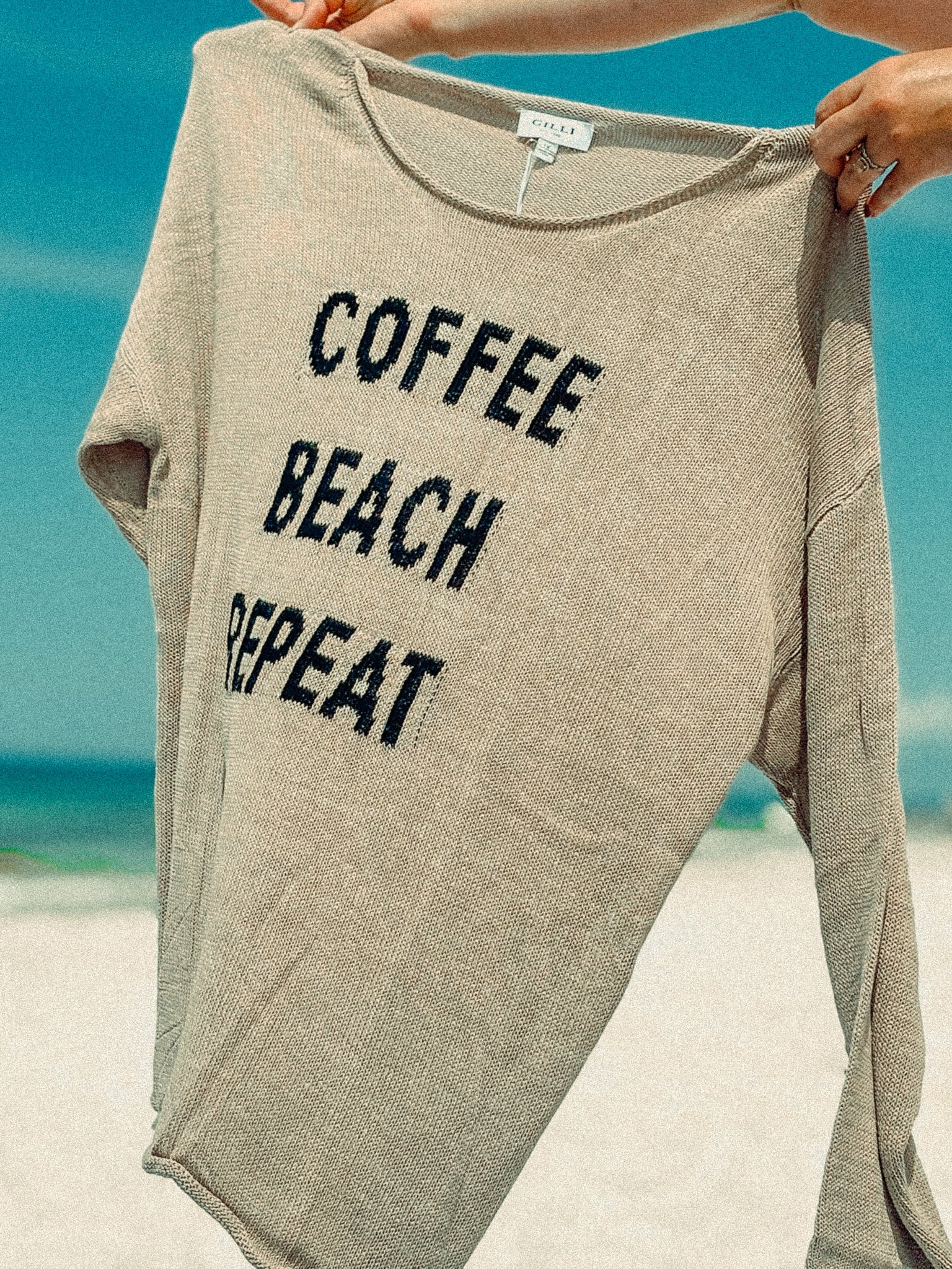 Coffee Beach Repeat Lightweight Sweater | Curvy