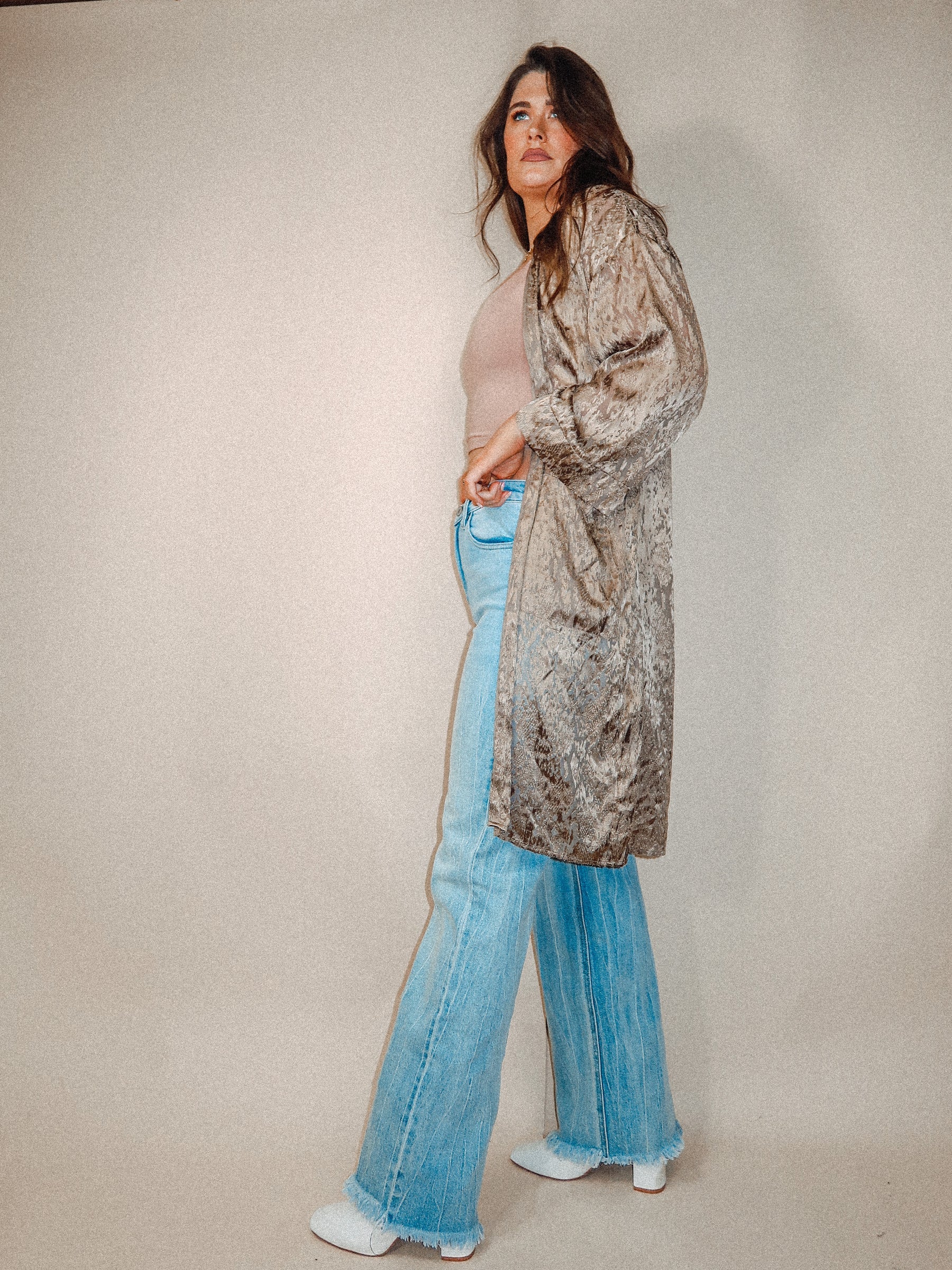 Crushed Velvet 70's Inspired Kimono