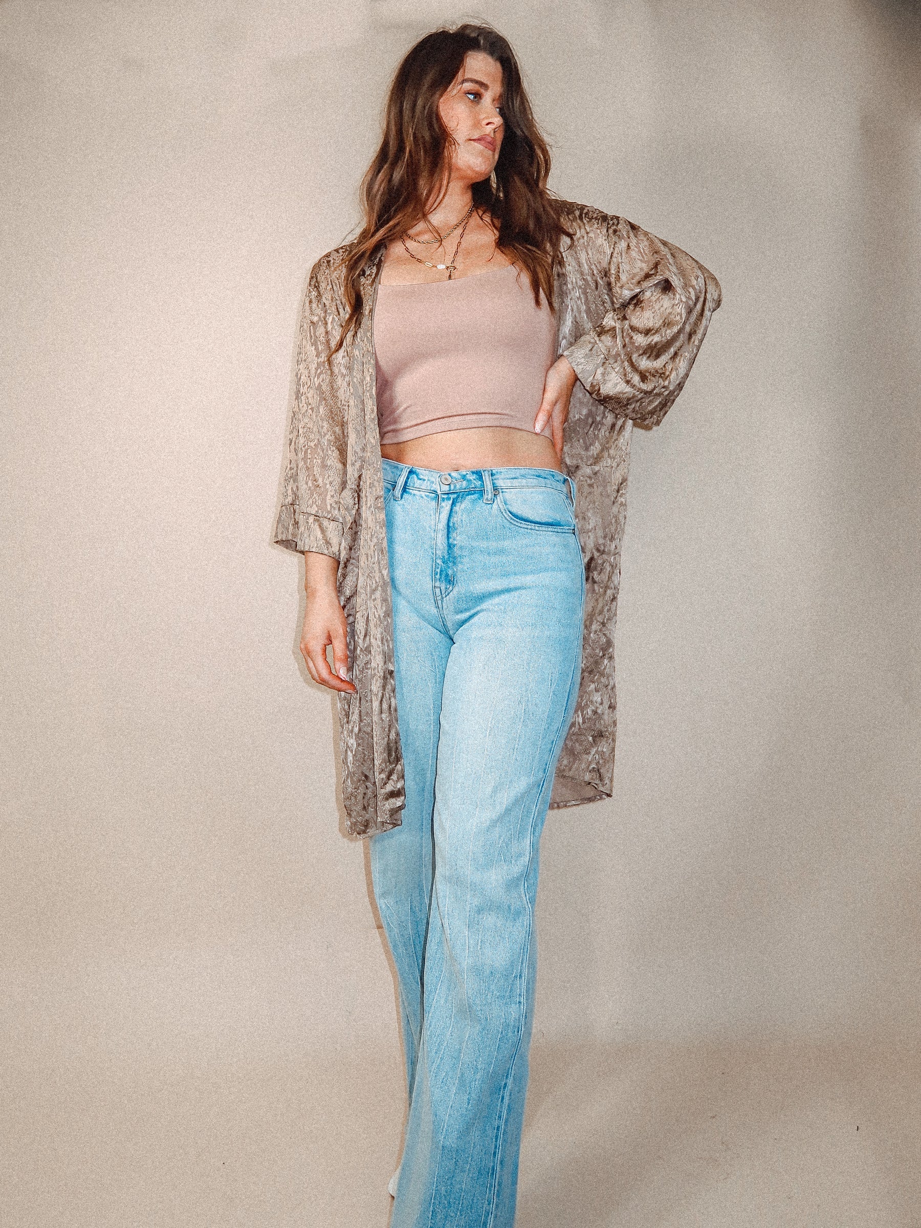 Crushed Velvet 70's Inspired Kimono