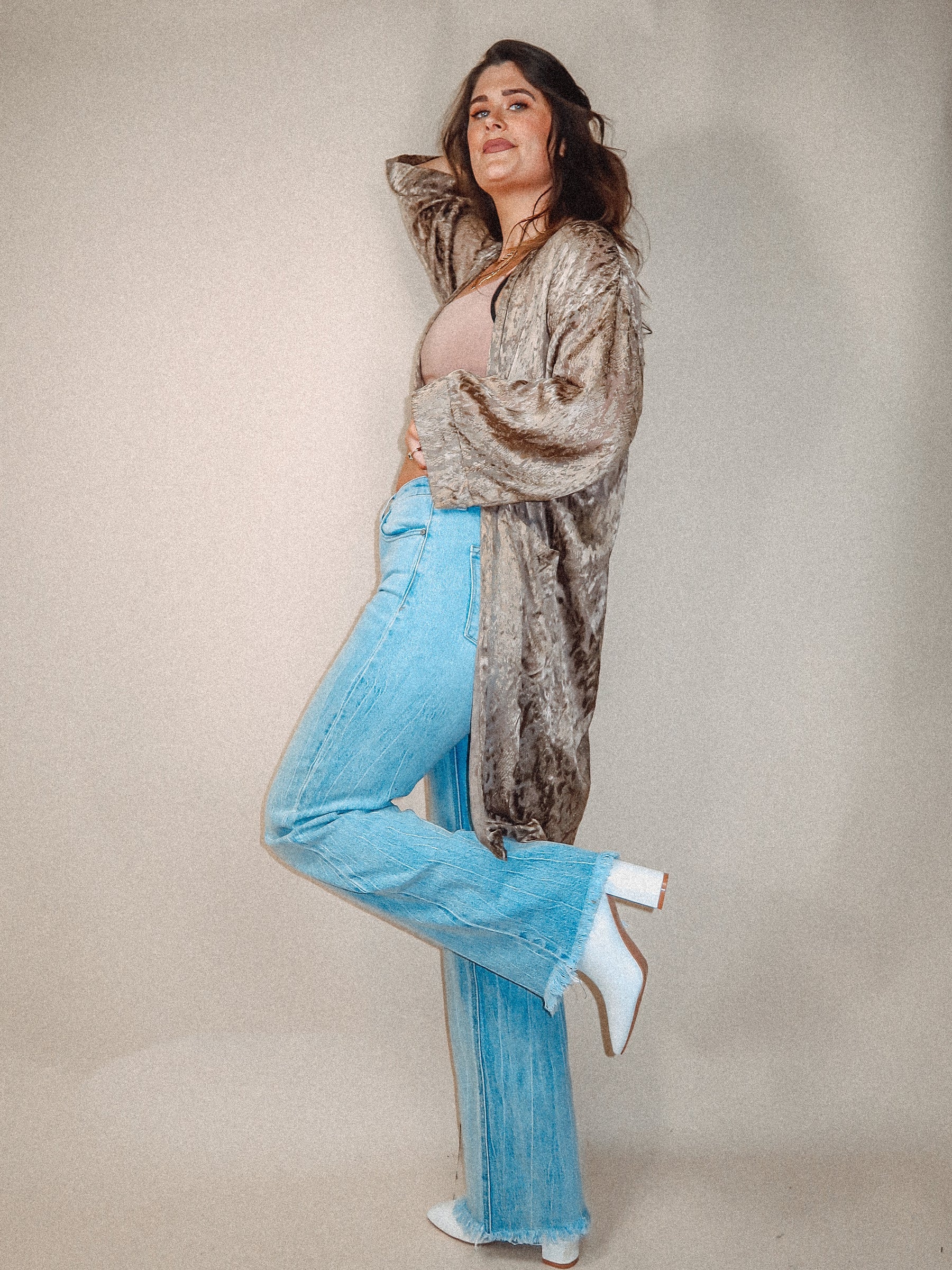 Crushed Velvet 70's Inspired Kimono