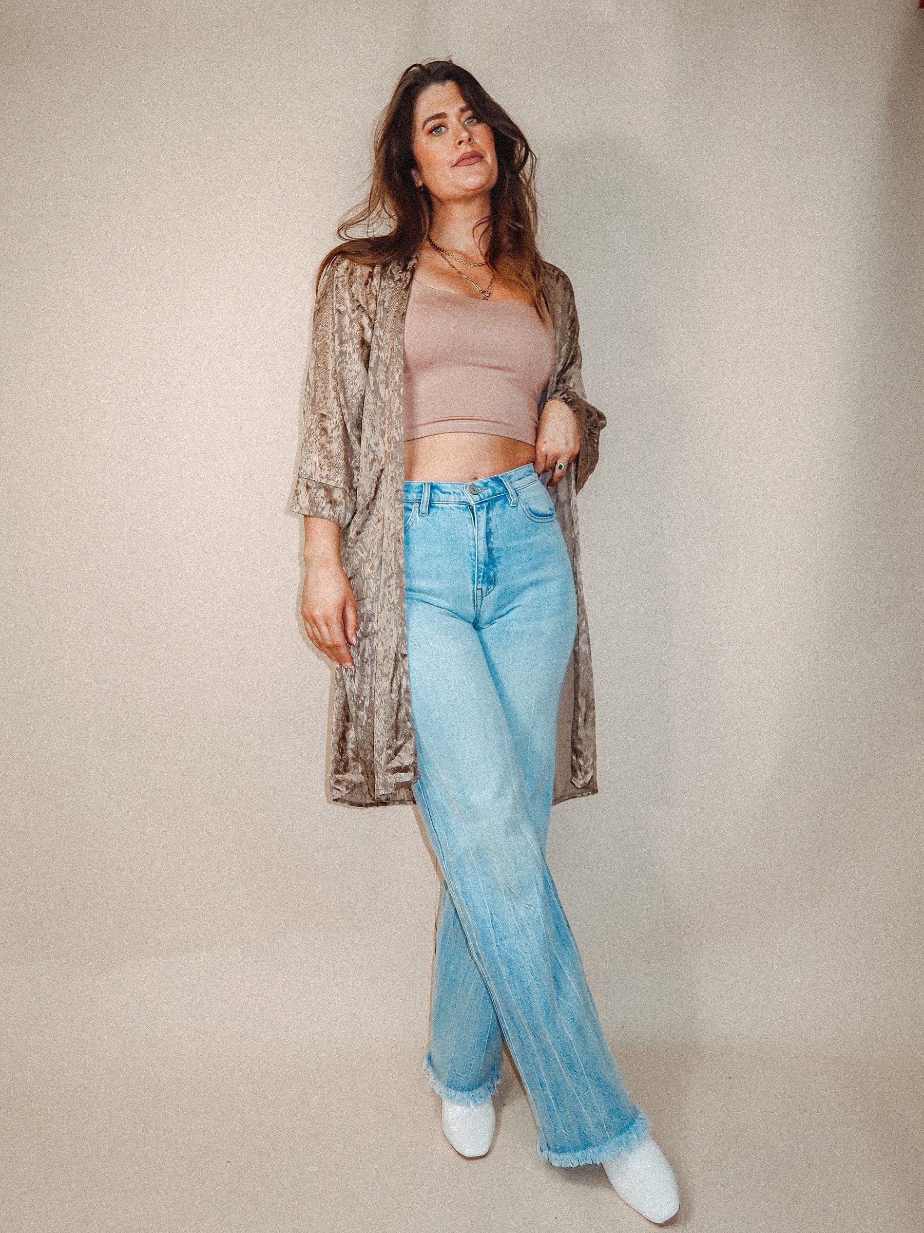 Crushed Velvet 70's Inspired Kimono