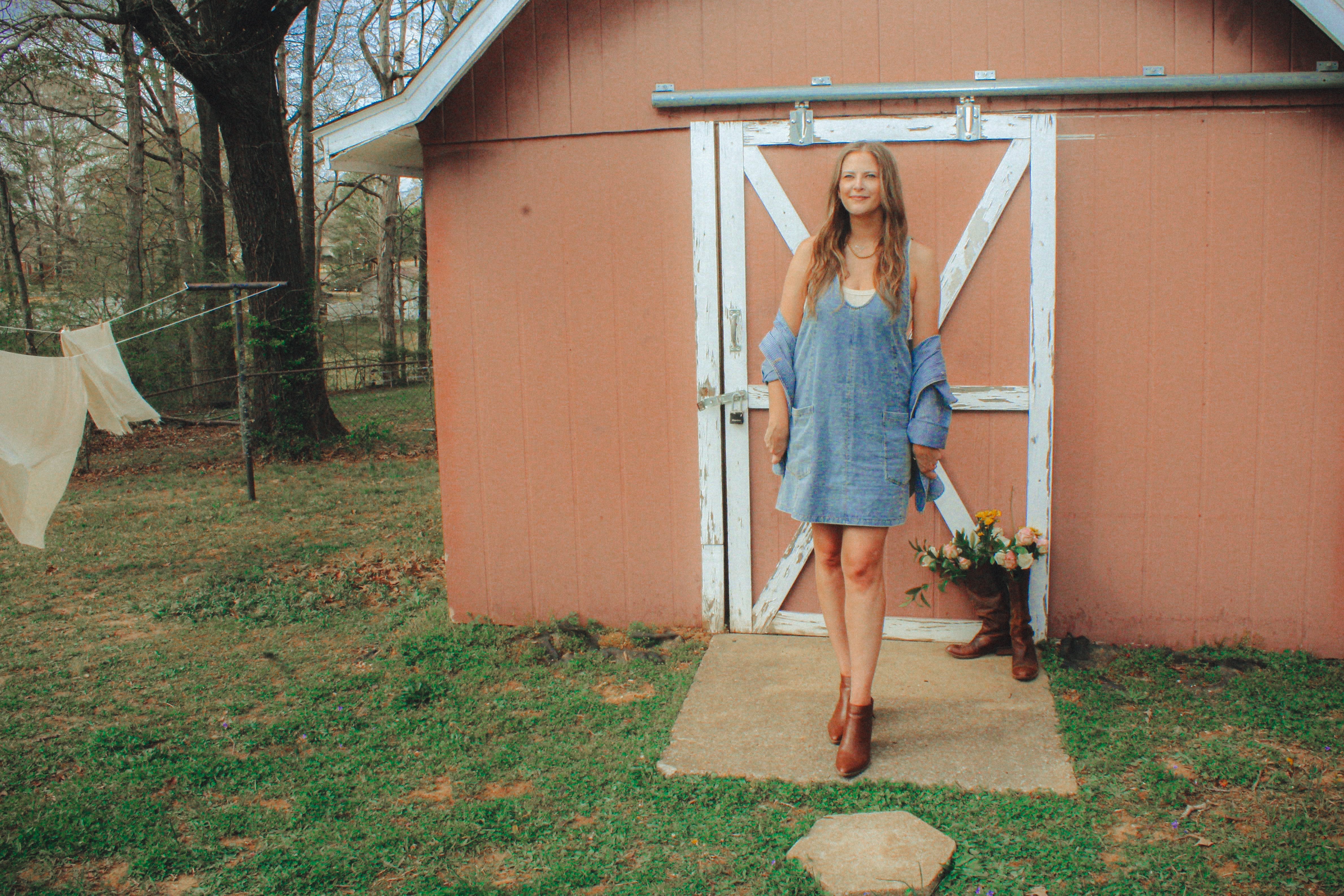 Casual Denim Overall Dress