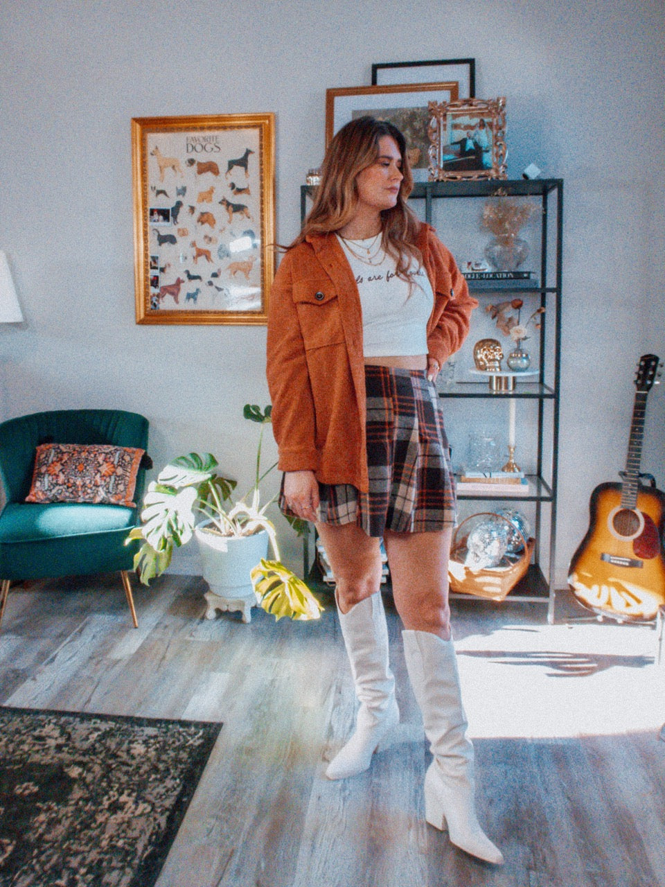 Rust Oversized Waffle Knit Shacket
