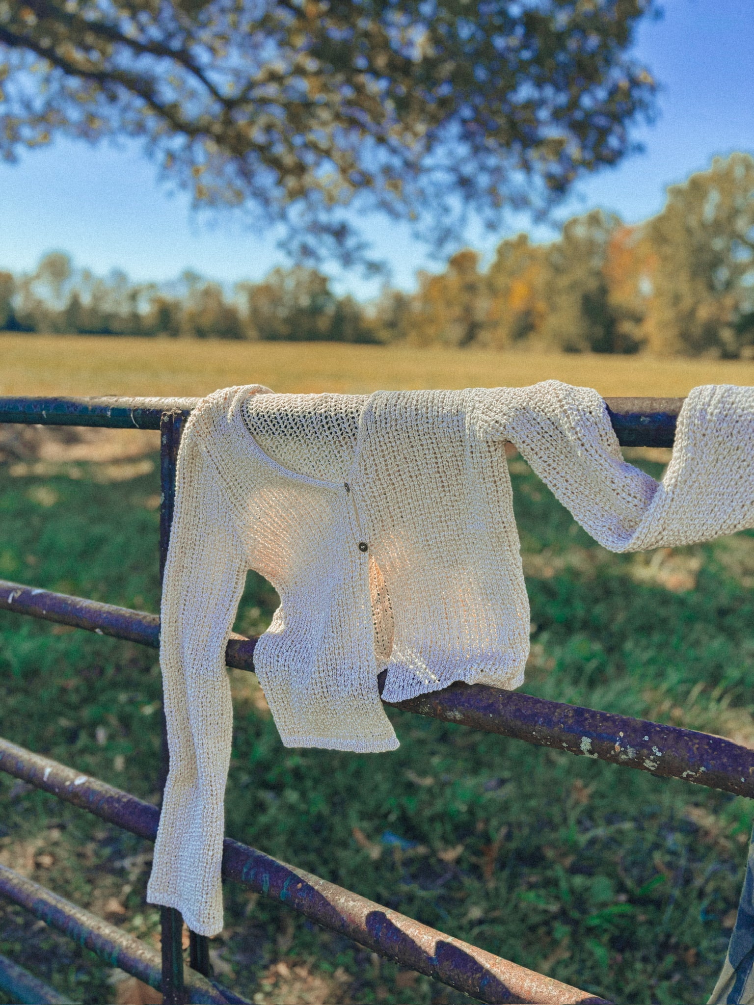 Bell Sleeve Crocheted Cardigan