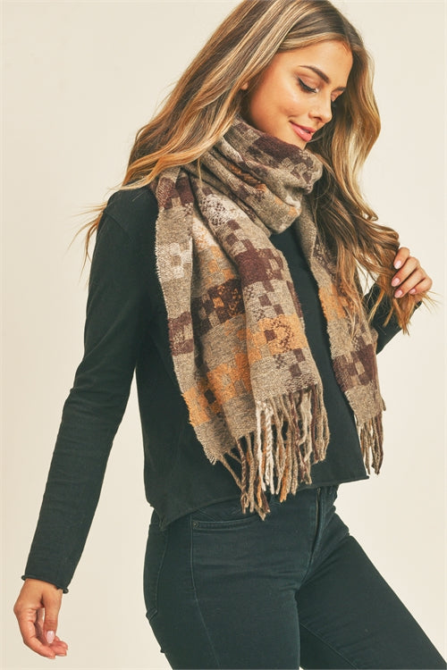 Oversized Checkerboard Scarf
