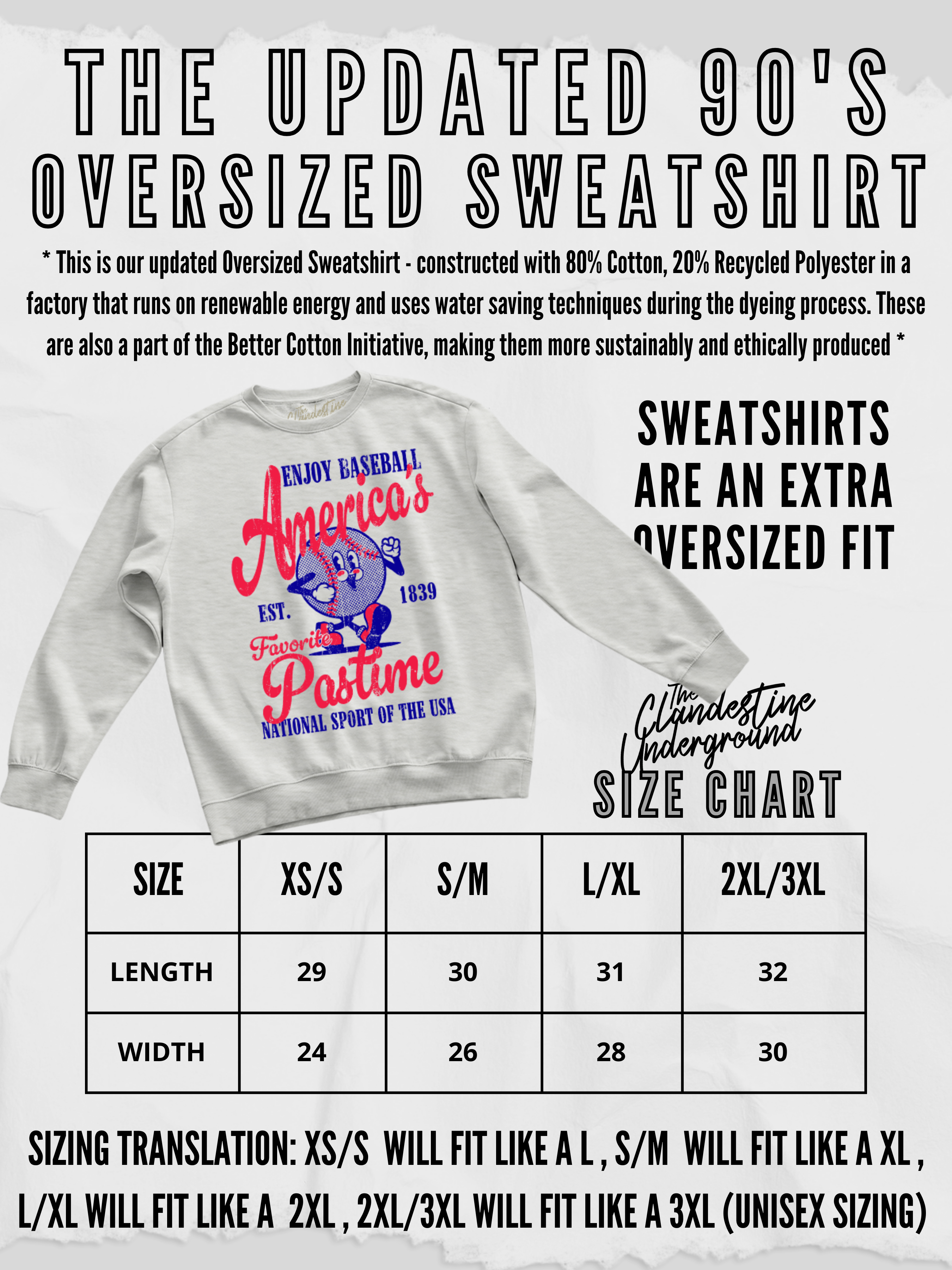 Underground Original Design: Feeling Lucky NOLA Social Club Oversized 90's Sweatshirt