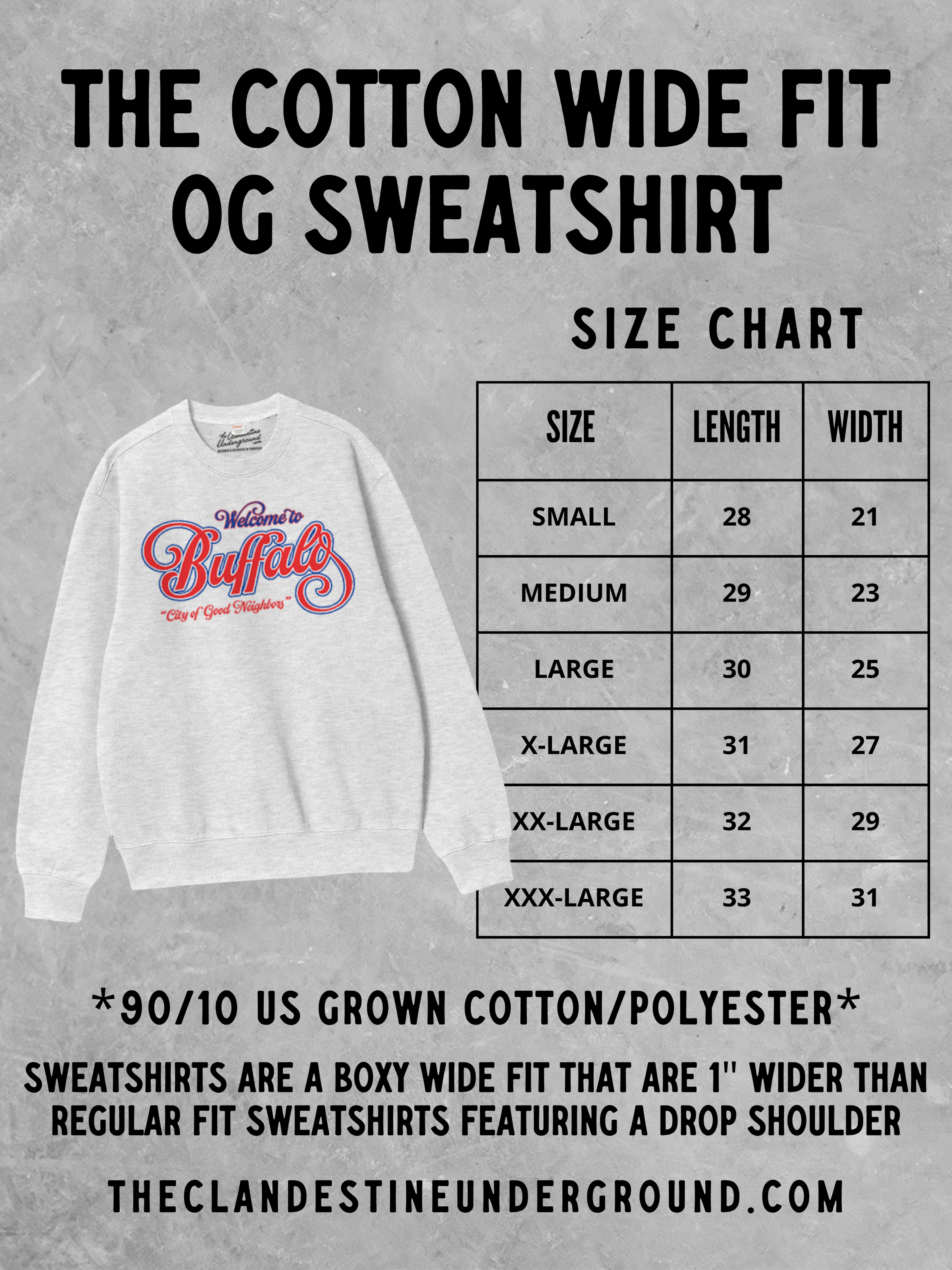 Underground Original Design: Gatlinburg Boxy Cotton 90s Sweatshirt