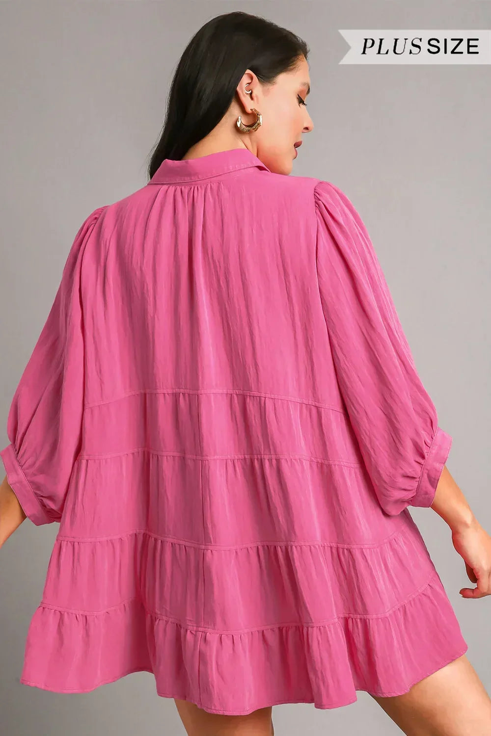 Cheery Pink Tiered Tunic | Curvy