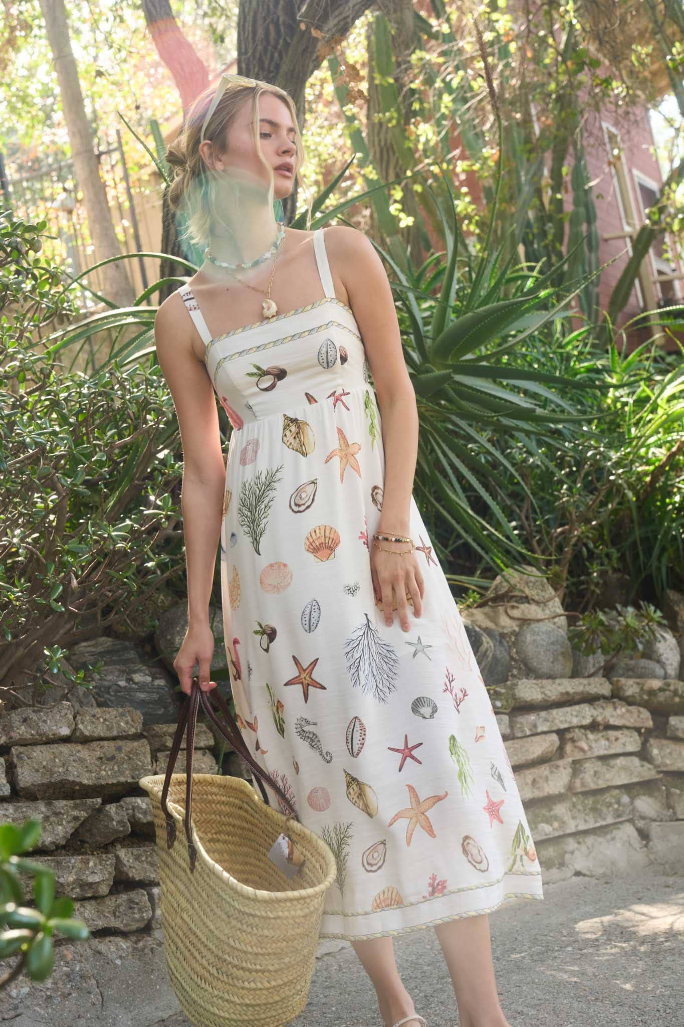 nautical dress Multicolor Nautical Print Midi Dress – the Clandestine Underground
