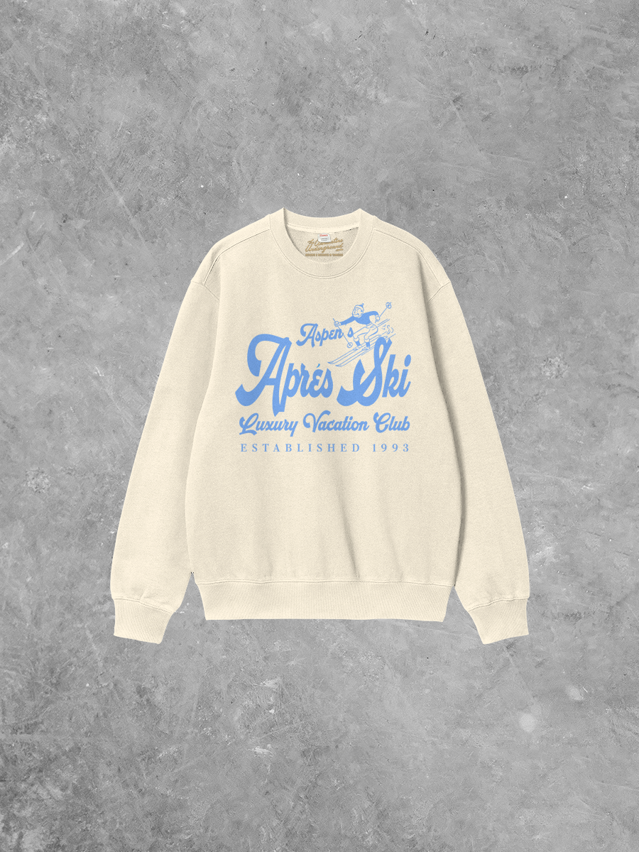 Underground Original Design: Apres Ski Vacation Club Boxy Cotton 90's Sweatshirt