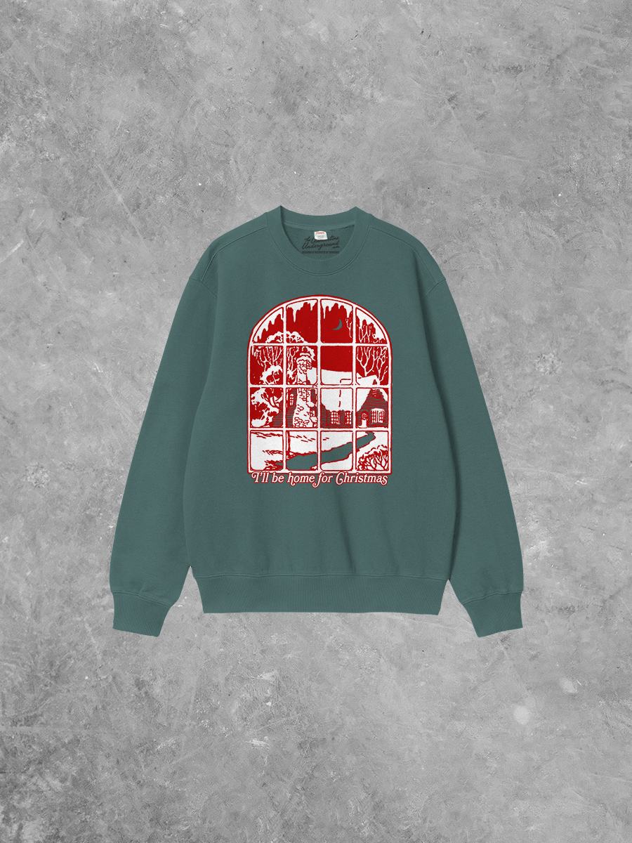 Underground Original Design: Home For Christmas, Vintage Puff Boxy Cotton Sweatshirt