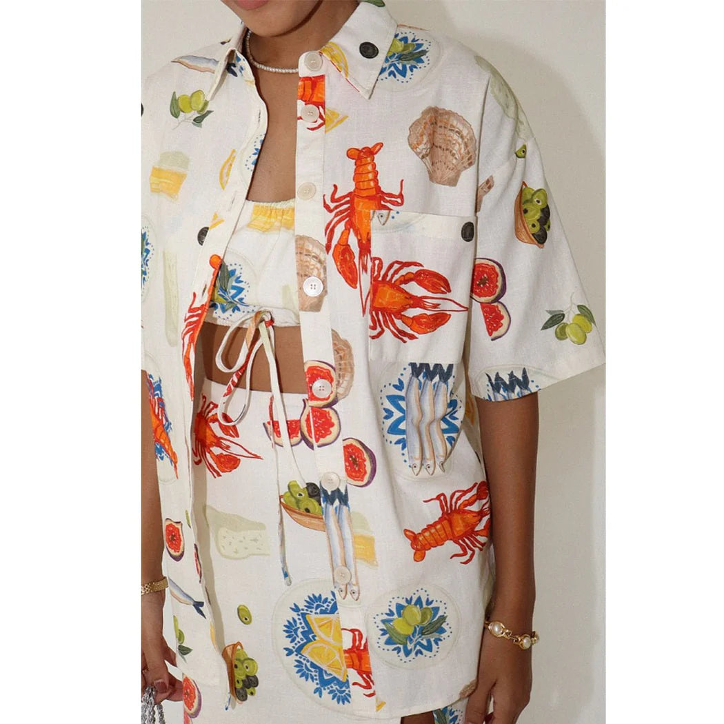 Bon Appetit Oversized Cotton Blouse