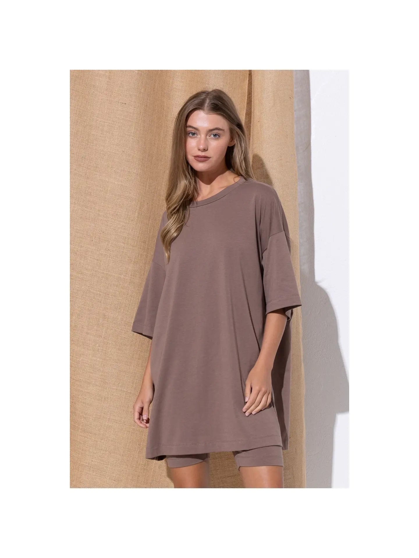 Cozy Bike Short & Oversized Tee Two Piece Set | Regular & Curvy