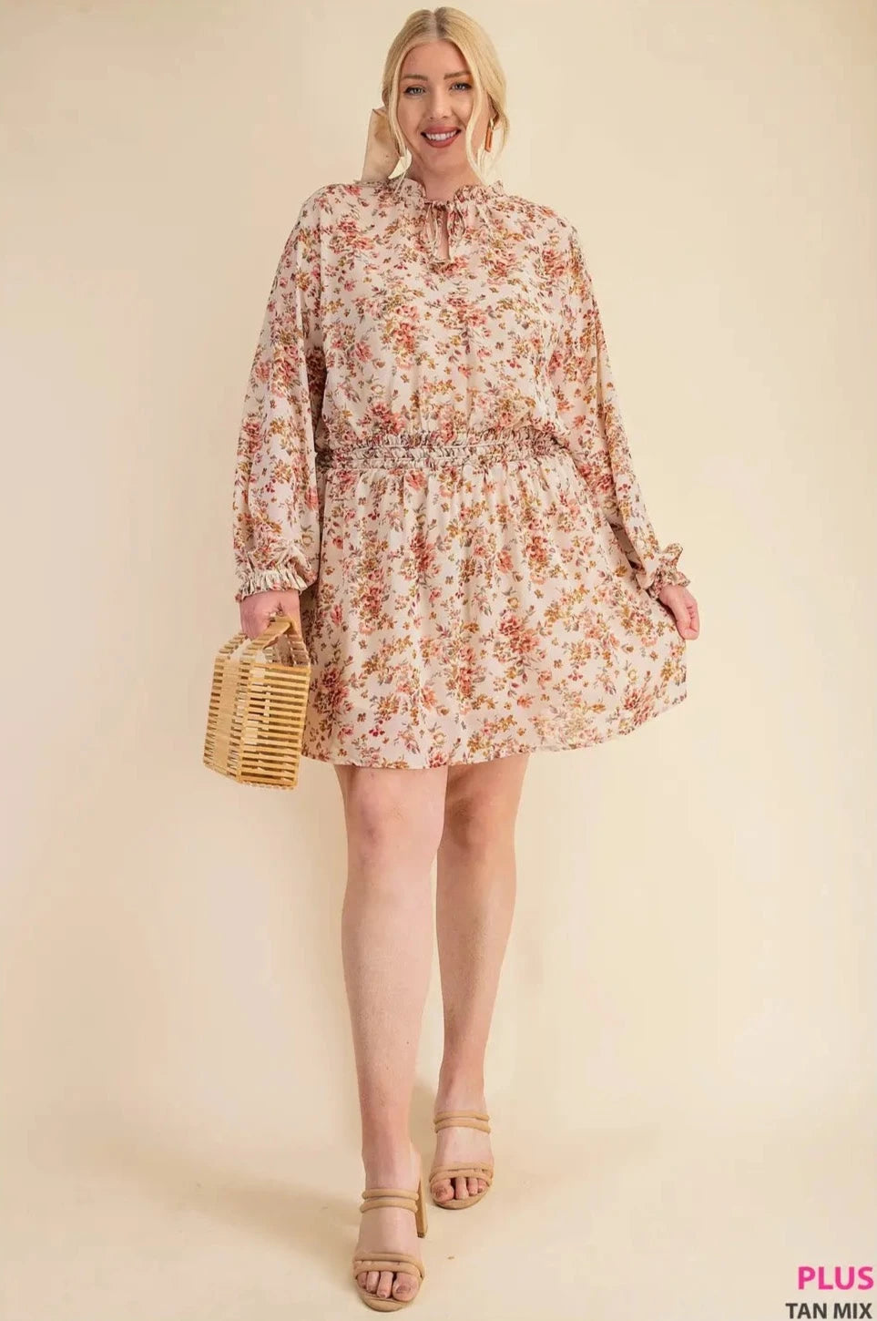 Fall Floral Long Sleeve Dress | Curvy