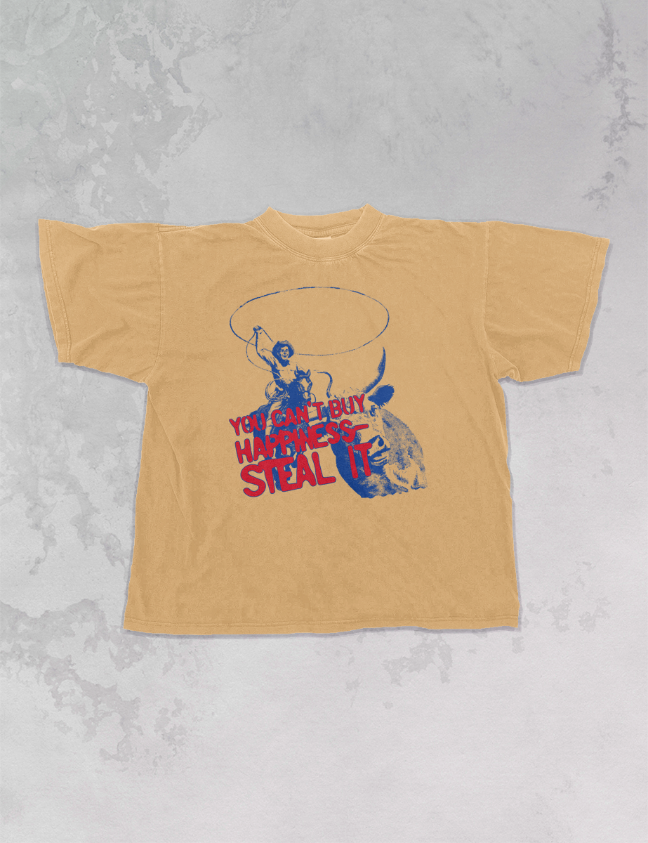Underground Original Design: Can't Buy Happiness, Western Oversized T-Shirt