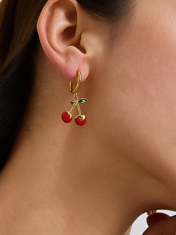 Cote Cherry Gold Plated Huggie Hoops