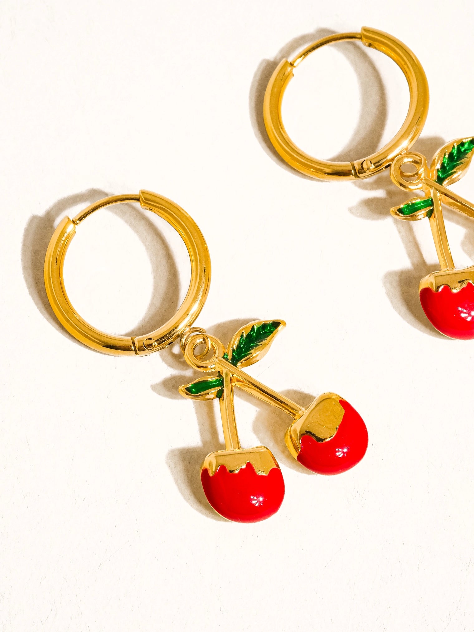 Cote Cherry Gold Plated Huggie Hoops