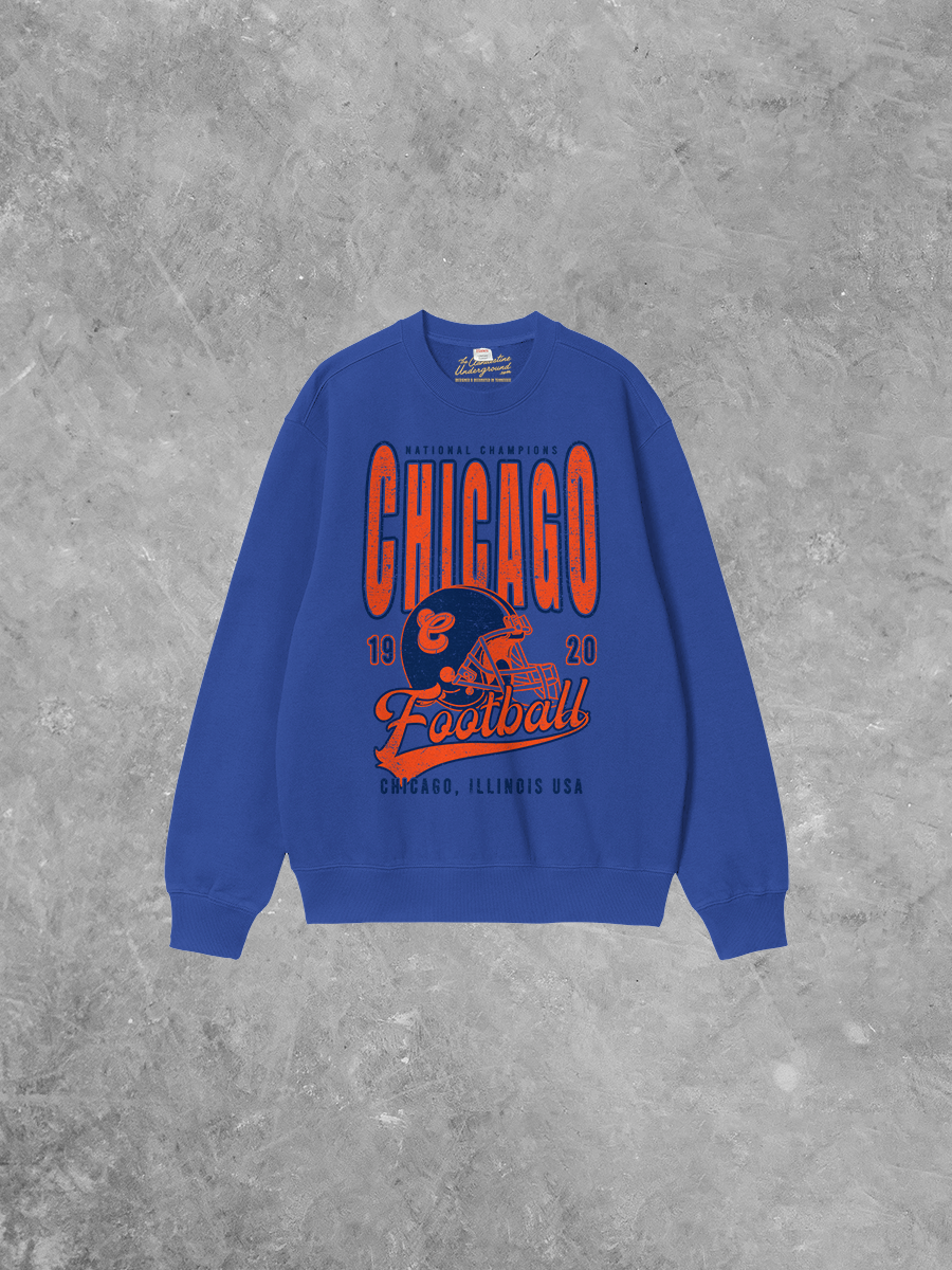 Underground Original Design: Chicago Football Champs Boxy Cotton 90's Sweatshirt
