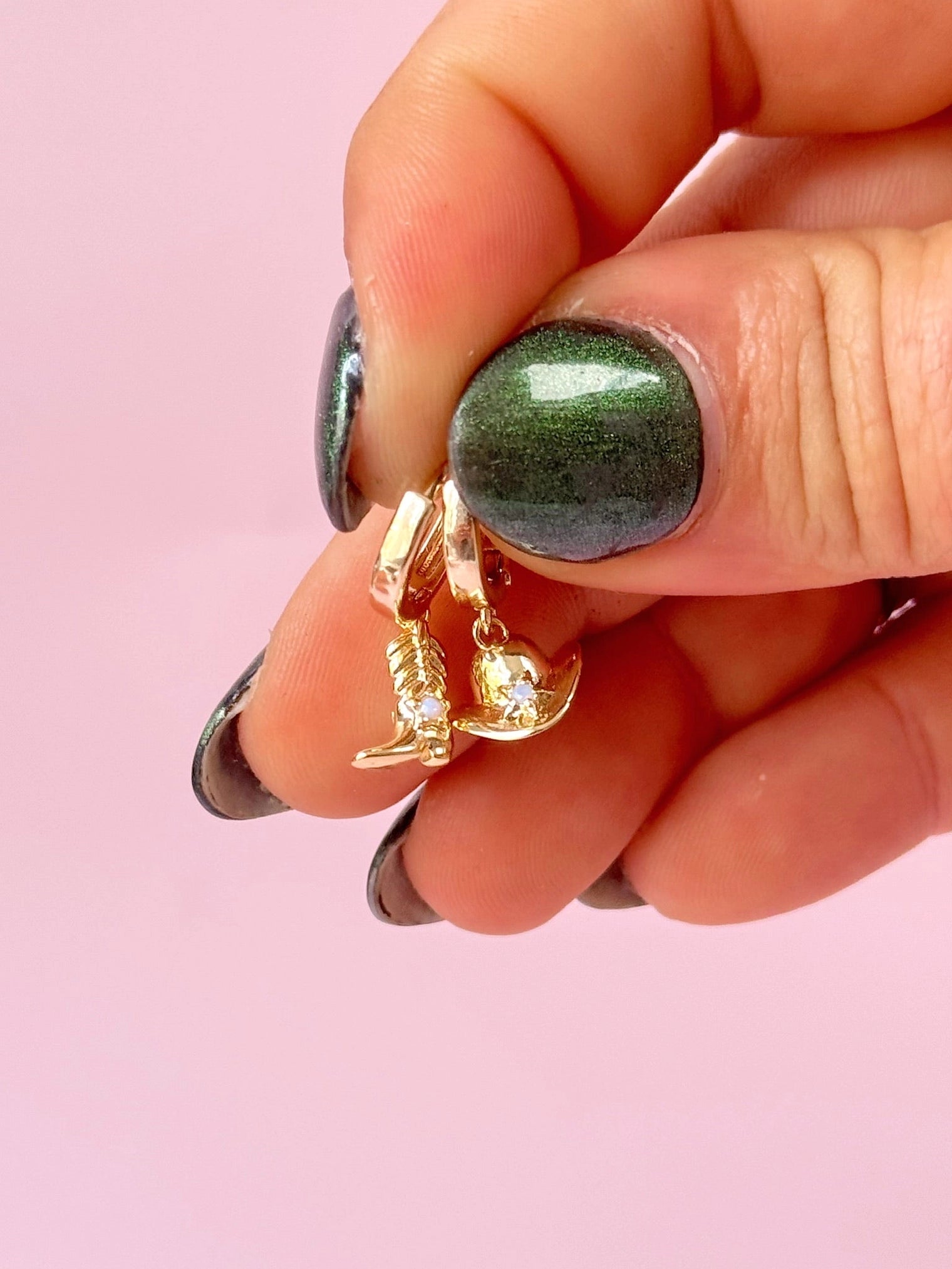 Gold Plated Mini Cowgirl Boot + Hat Huggie Hoops