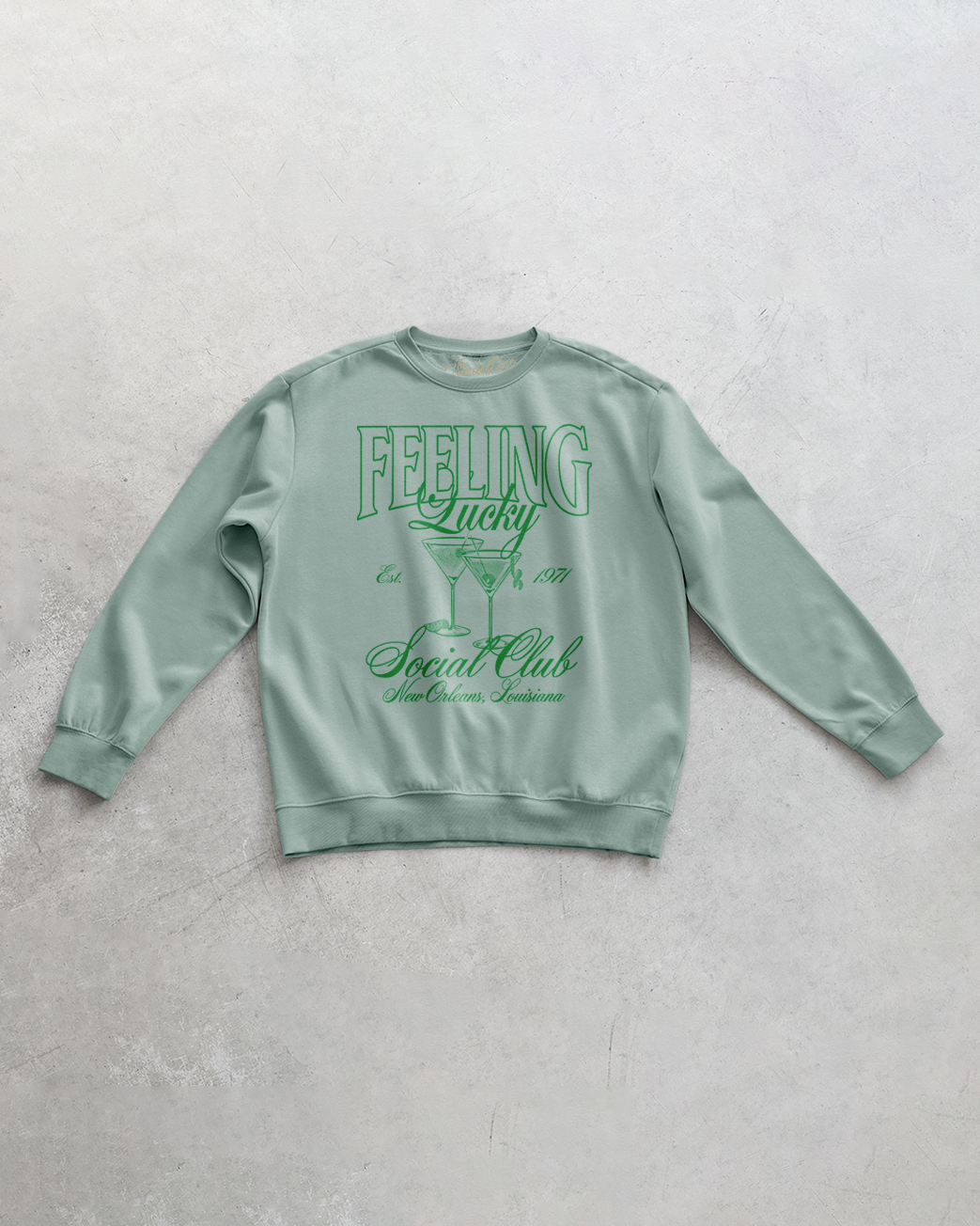 Underground Original Design: Feeling Lucky NOLA Social Club Oversized 90's Sweatshirt