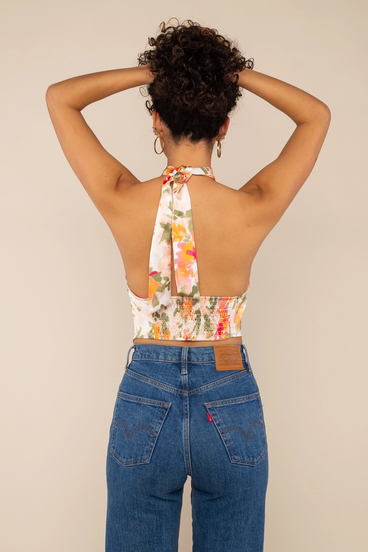 Mylie Satin Tie Halter Blouse