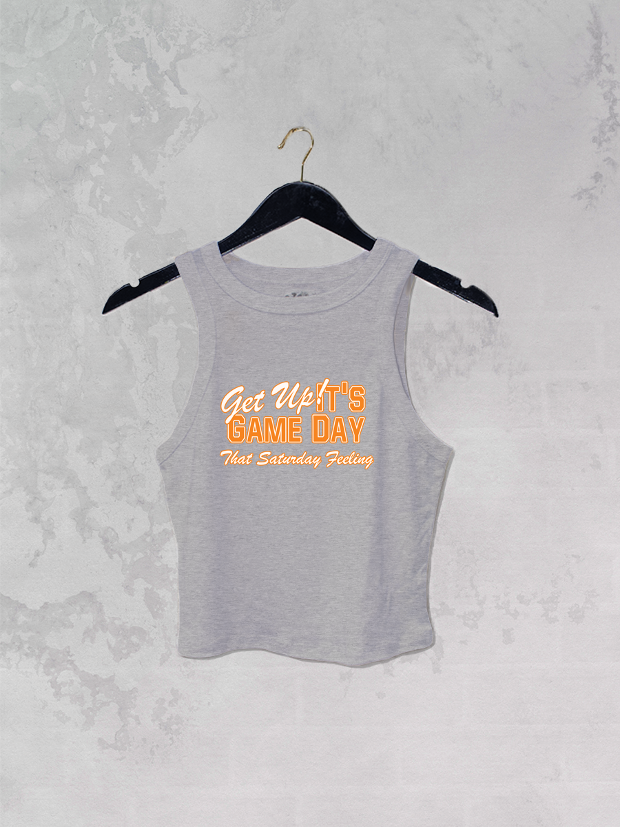 Underground Original Design: Get Up It's Game Day, Micro-Ribbed Cropped Tank