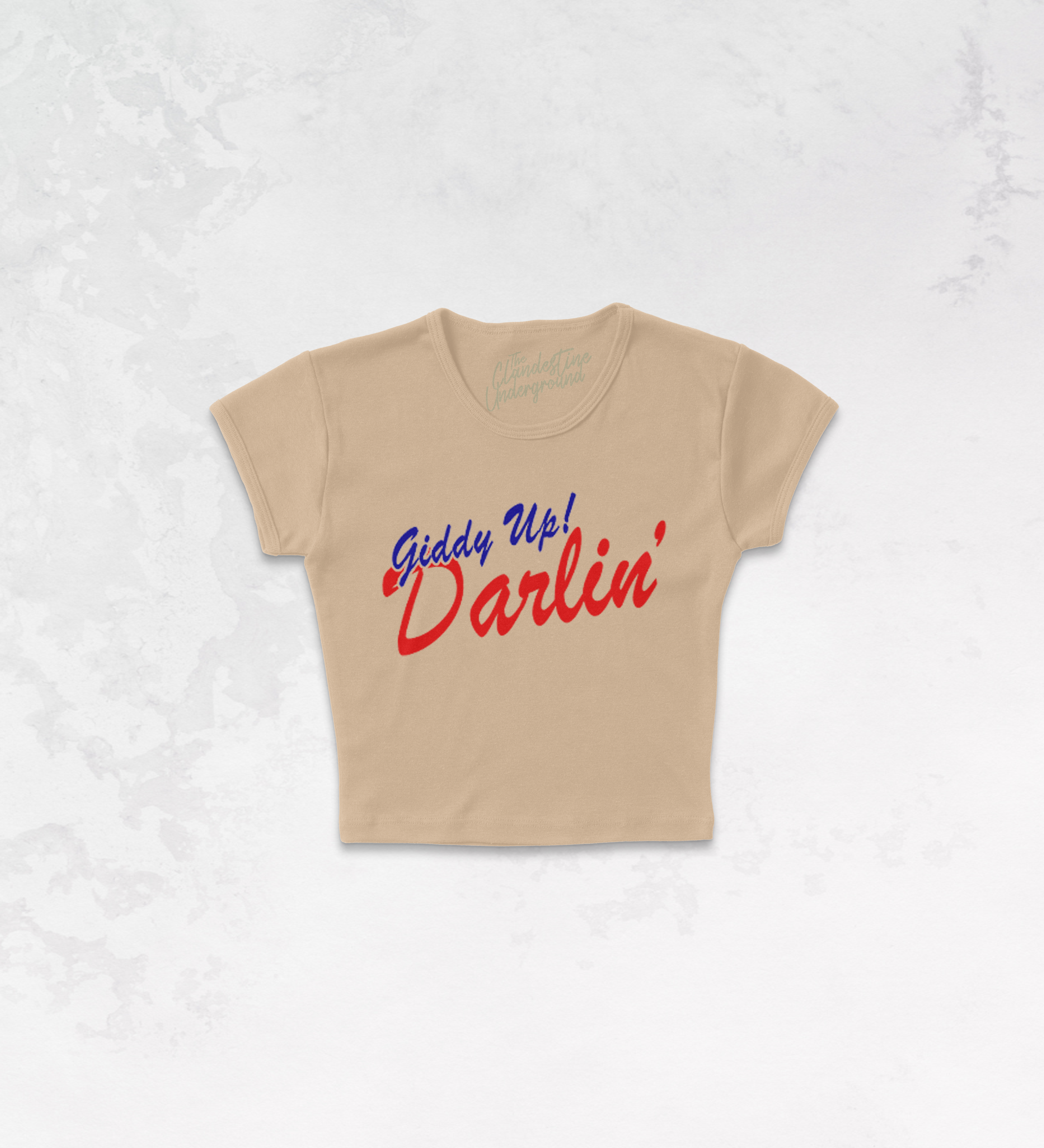 Underground Original Design: Giddy Up Darlin', Western Micro-Ribbed Baby Tee