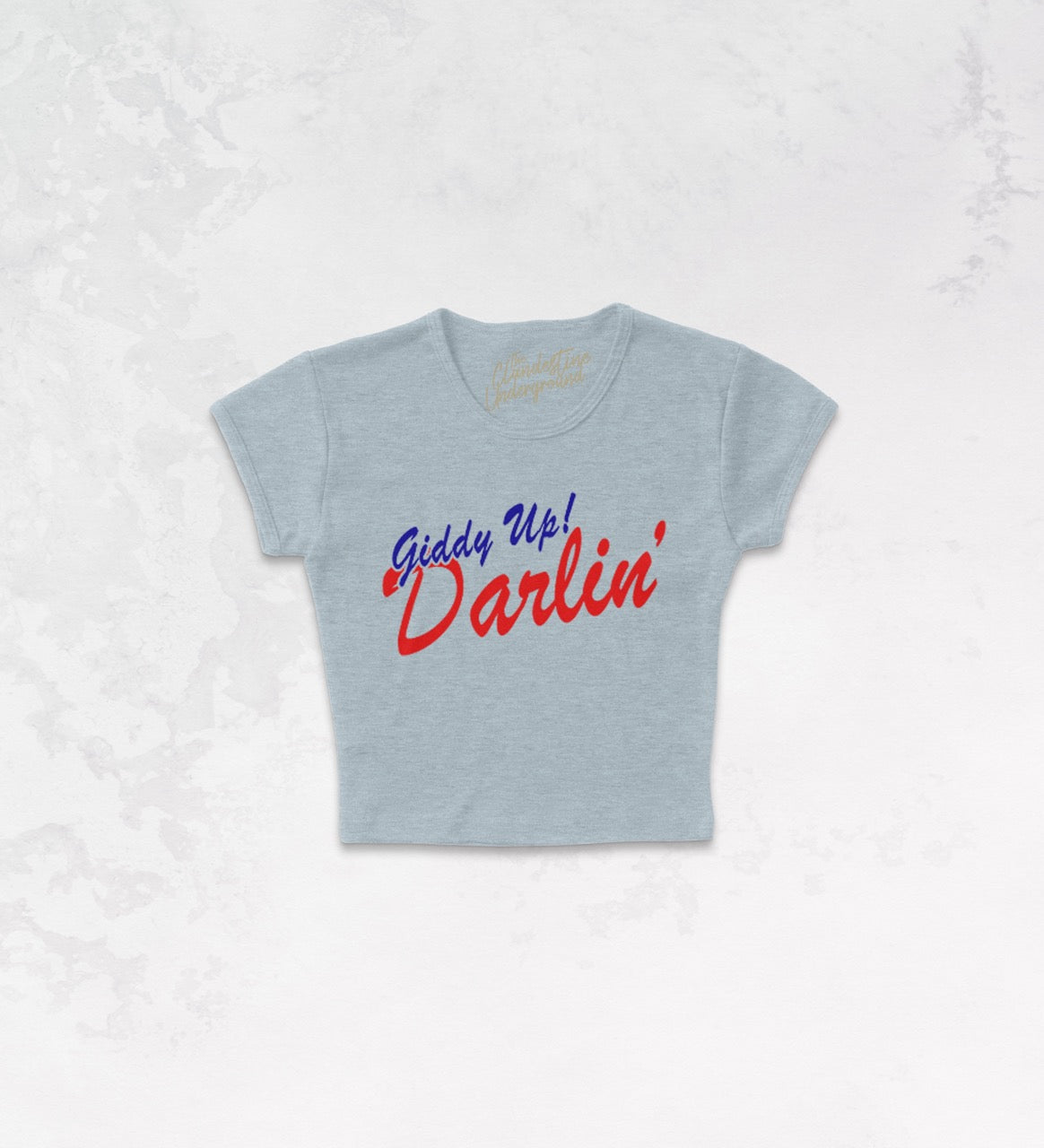 Underground Original Design: Giddy Up Darlin', Western Micro-Ribbed Baby Tee