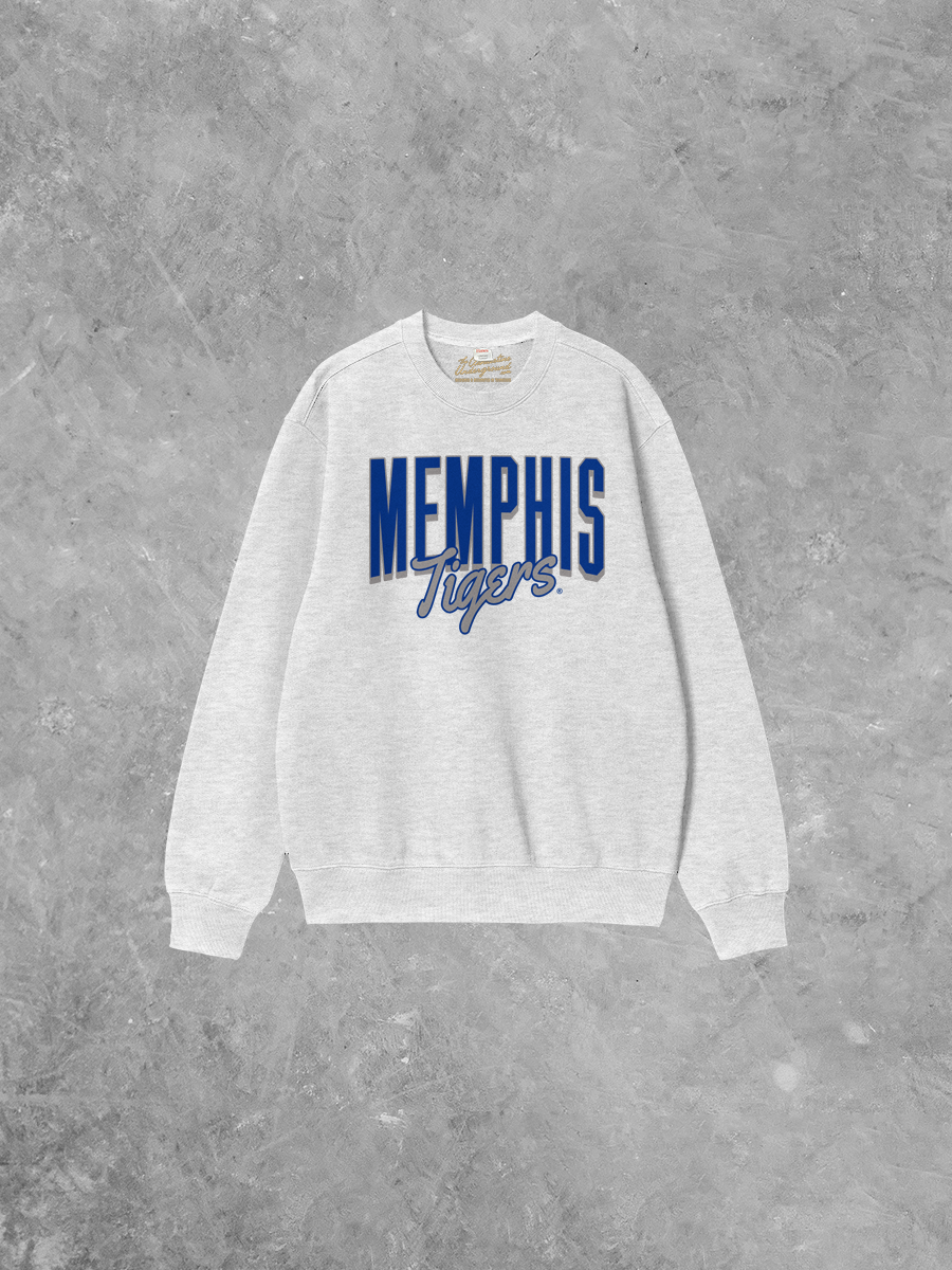 Underground Original Design: Memphis Tigers Cursive, Game Day Boxy Cotton Sweatshirt