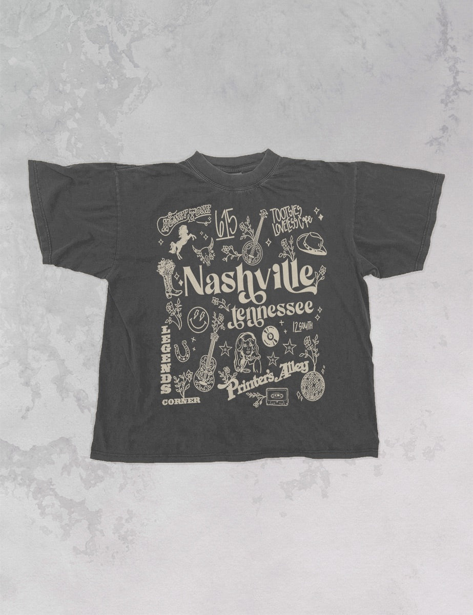 Underground Original Design: Nashville Tennessee Oversized Graphic Tee