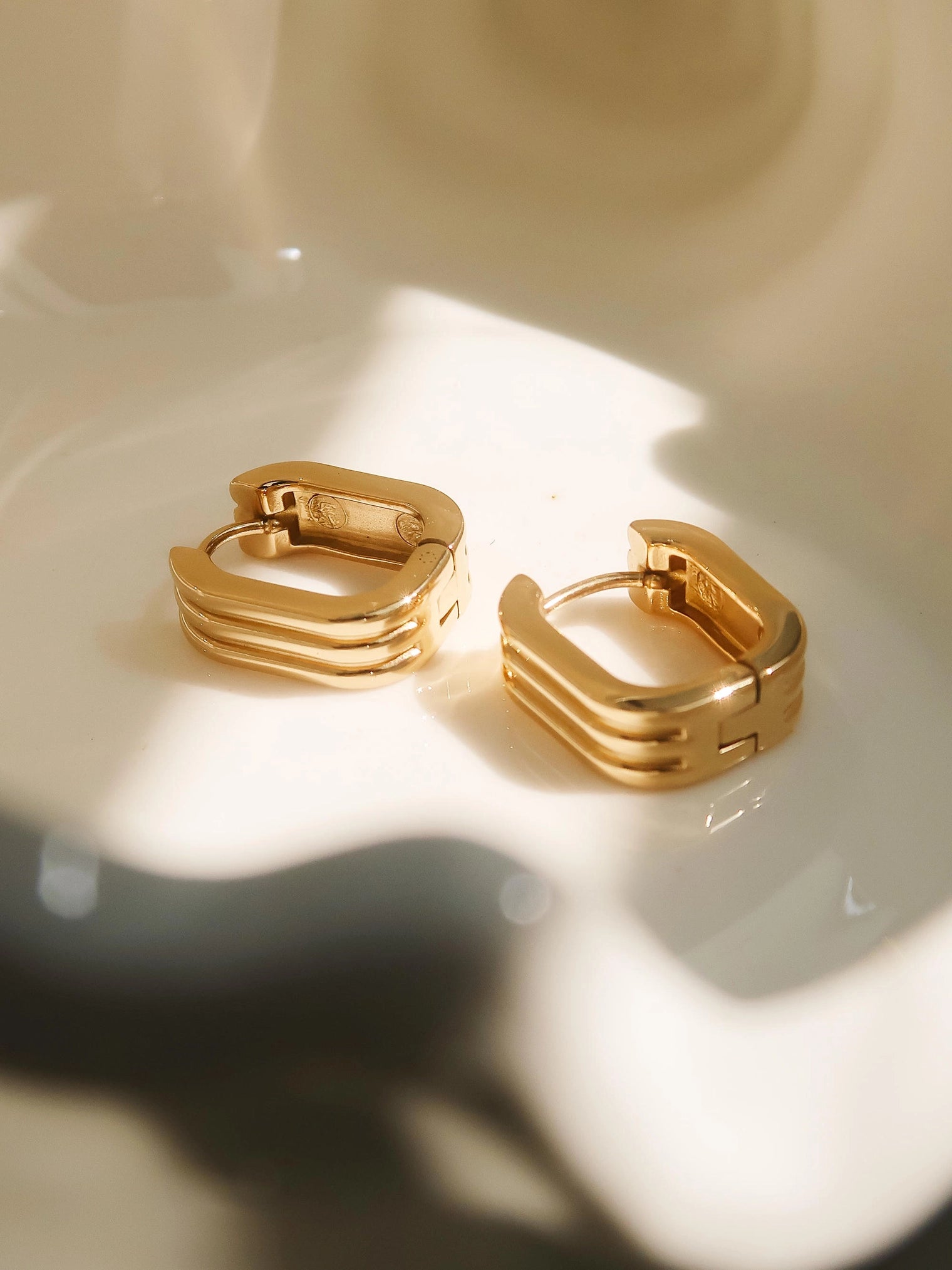 Noa Chunky Gold Plated Hoops