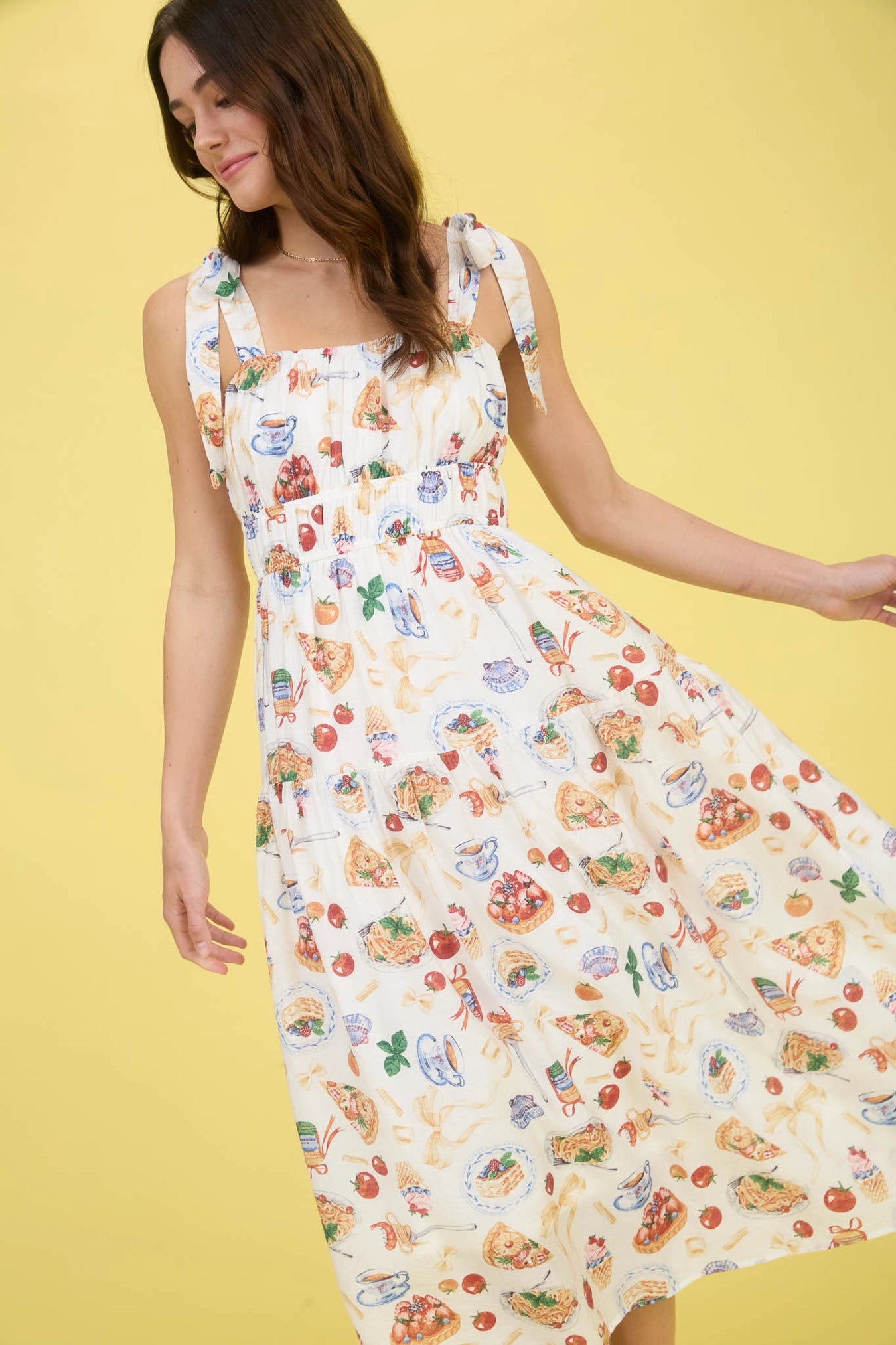 knee length dresses for ladies Ruched Full Sleeve Midi Dress in Coco main image 0
