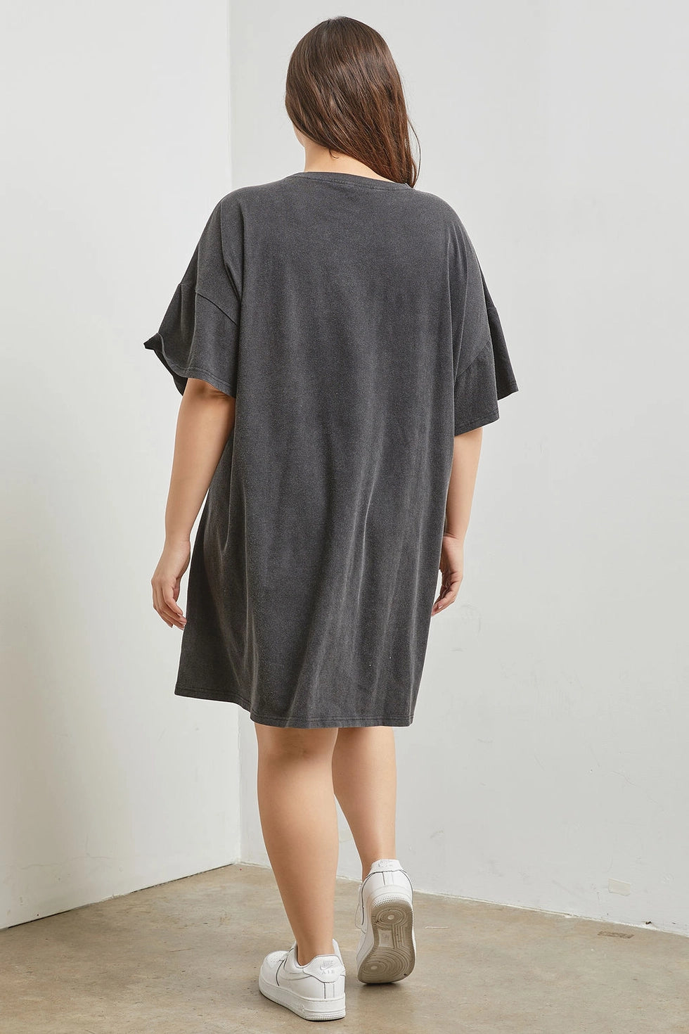 Rhinestone Studded Short Sleeve Dress | Curvy