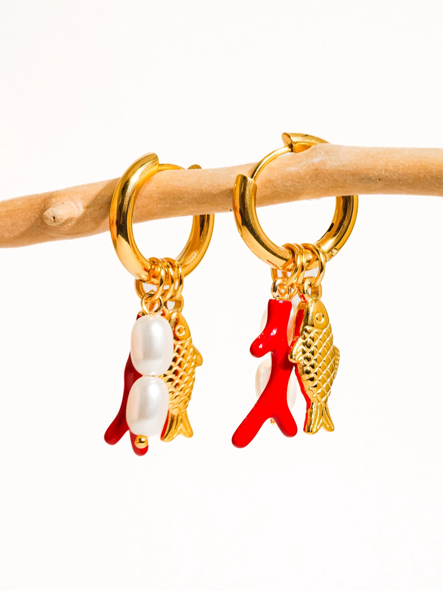 Rocaille Gold Plated Huggie Hoops