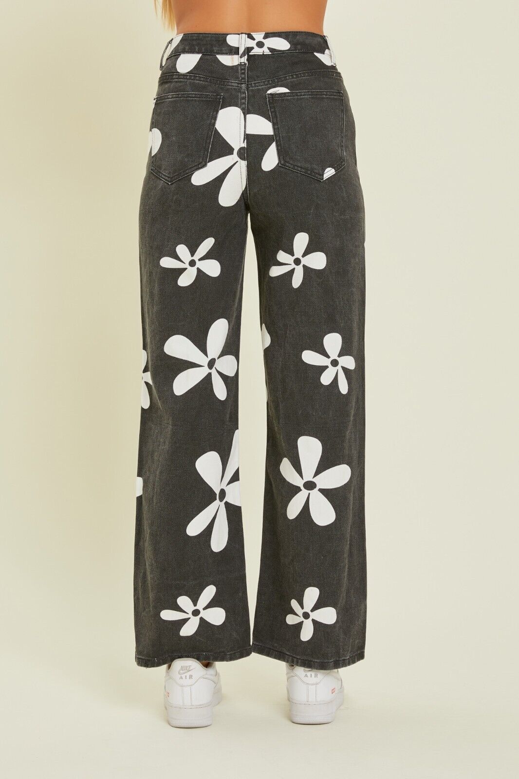 Floral Print Wide Leg Jeans