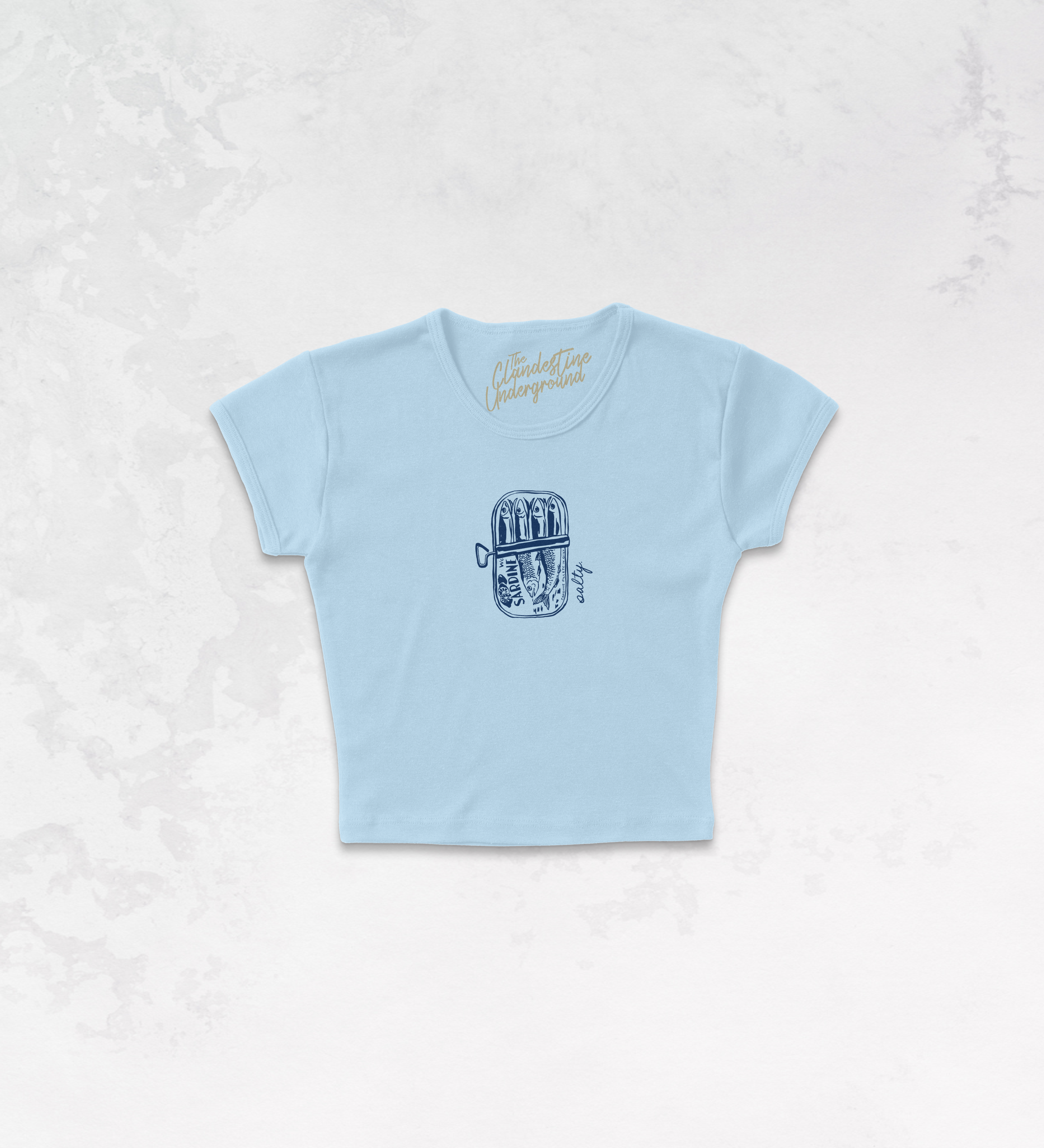 Underground Original Design: Salty Sardines, Fresh Fish Micro-Ribbed Baby Tee