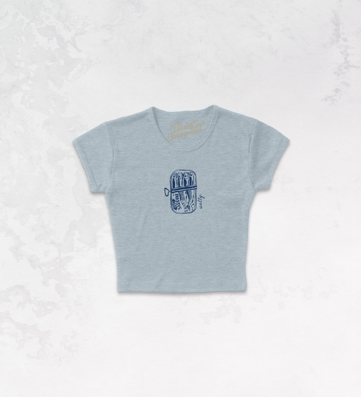 Underground Original Design: Salty Sardines, Fresh Fish Micro-Ribbed Baby Tee