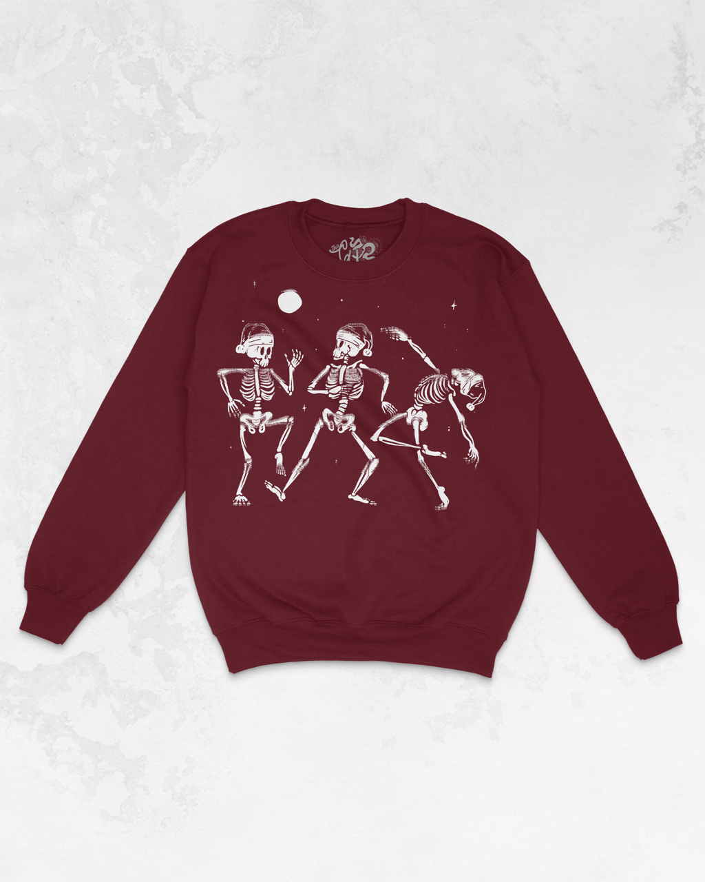 Underground Original Design: Christmas Dancing Skeletons Oversized 90's Sweatshirt
