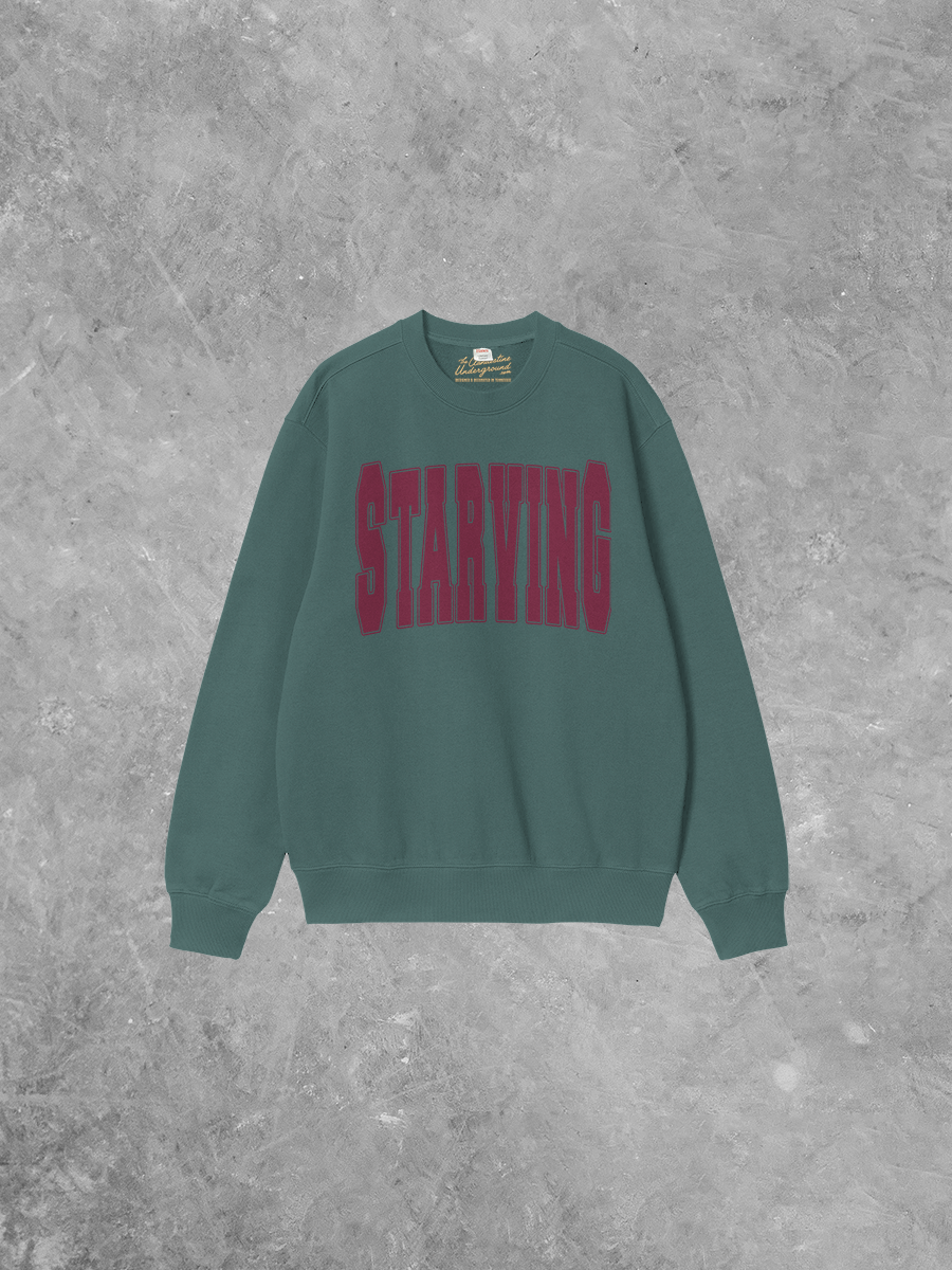 Underground Original Design: Starving Varsity 90s Boxy Cotton Sweatshirt